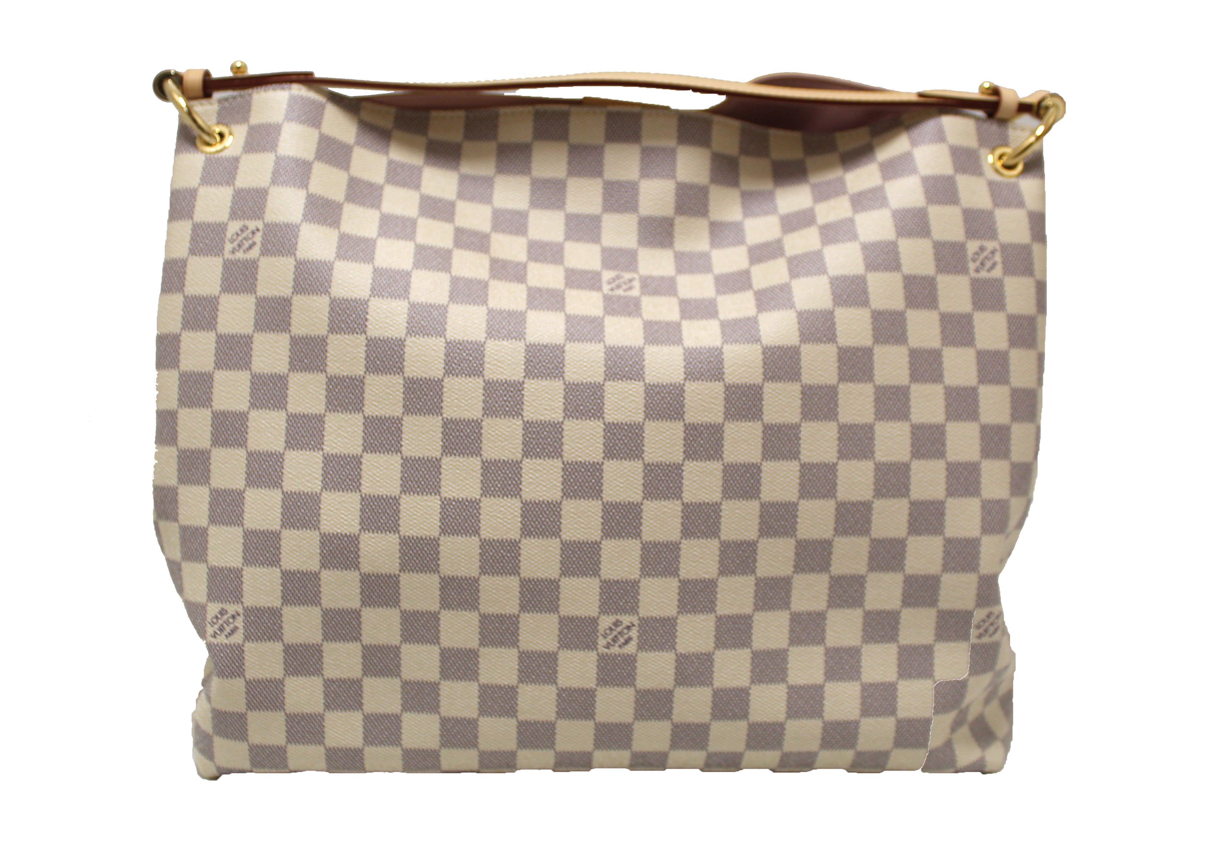 Authentic Louis Vuitton Damier Azur Graceful MM Hobo Shoulder Bag - Luxury Designer Handbag for Women, Perfect for Work, Travel & Everyday Use