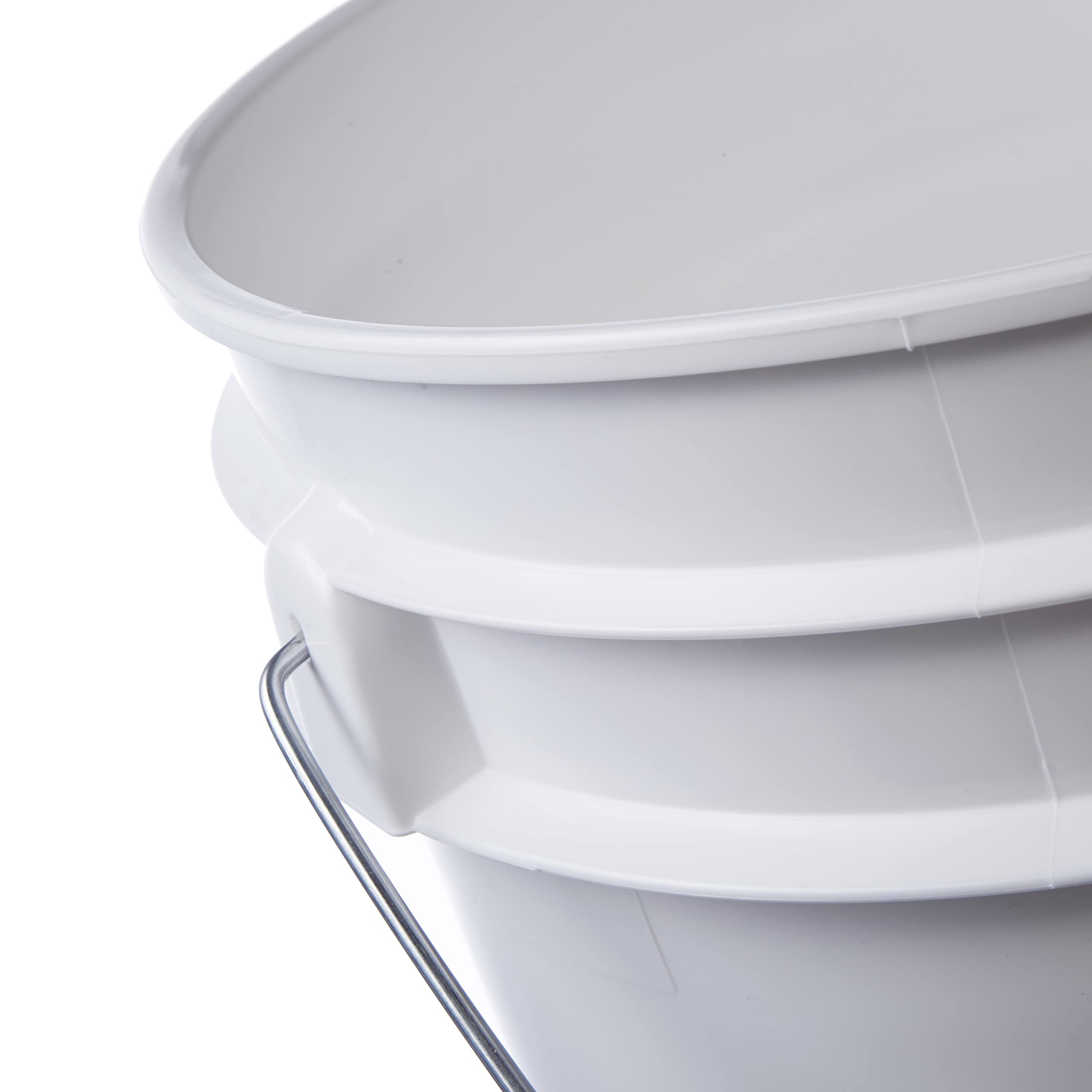 **Premium 3.5 Gallon White Bucket with Spouted Lid – 4 Pack – Durable & Leak-Proof for Home, Garden, and DIY Projects**    *(Use Cases: Perfect for paint mixing, gardening, cleaning supplies storage, and construction projects.)*