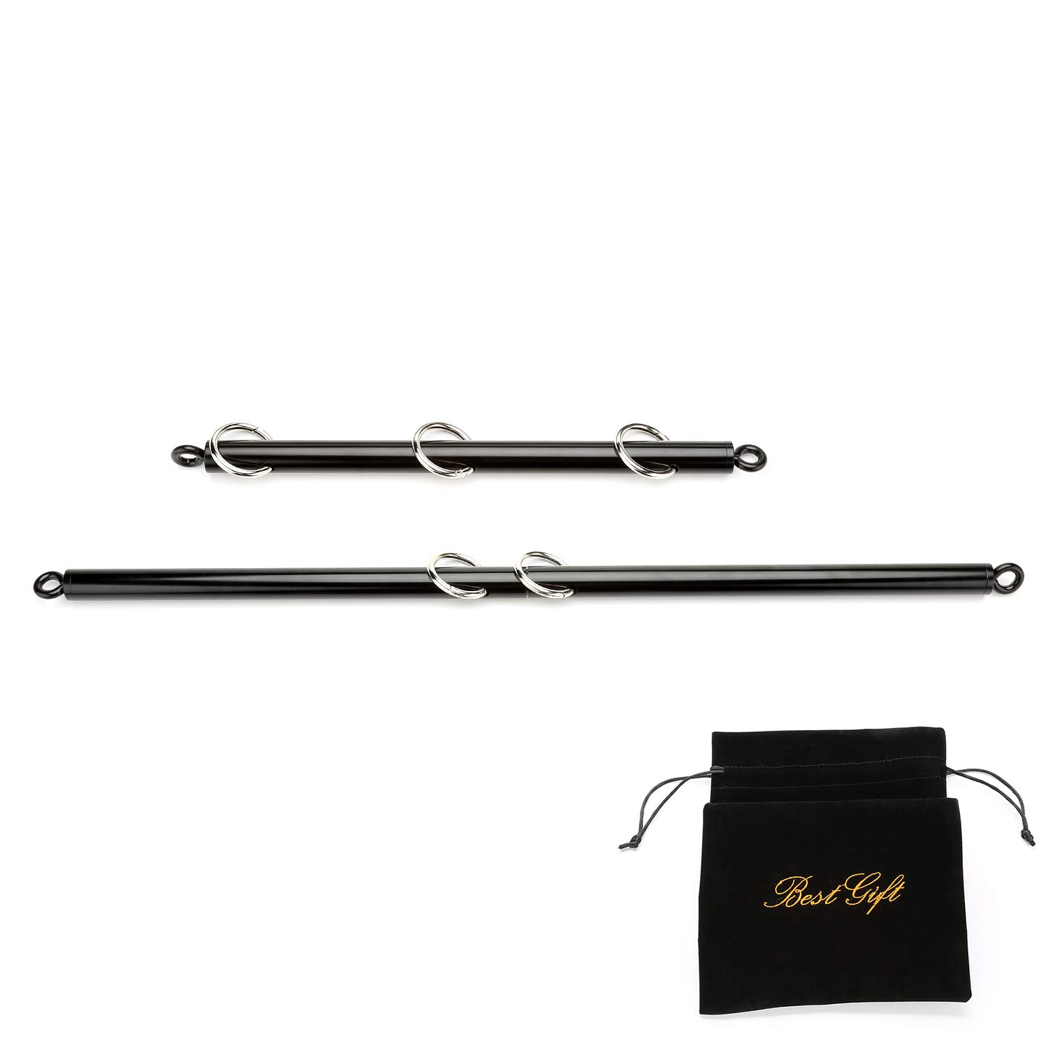 EXREIZST 2-Piece Adjustable Black Spreader Bar Set - Strength Training Equipment for Home Gym, CrossFit & BDSM Play - Perfect for Resistance Exercises, Fitness Workouts & Kink Scenes