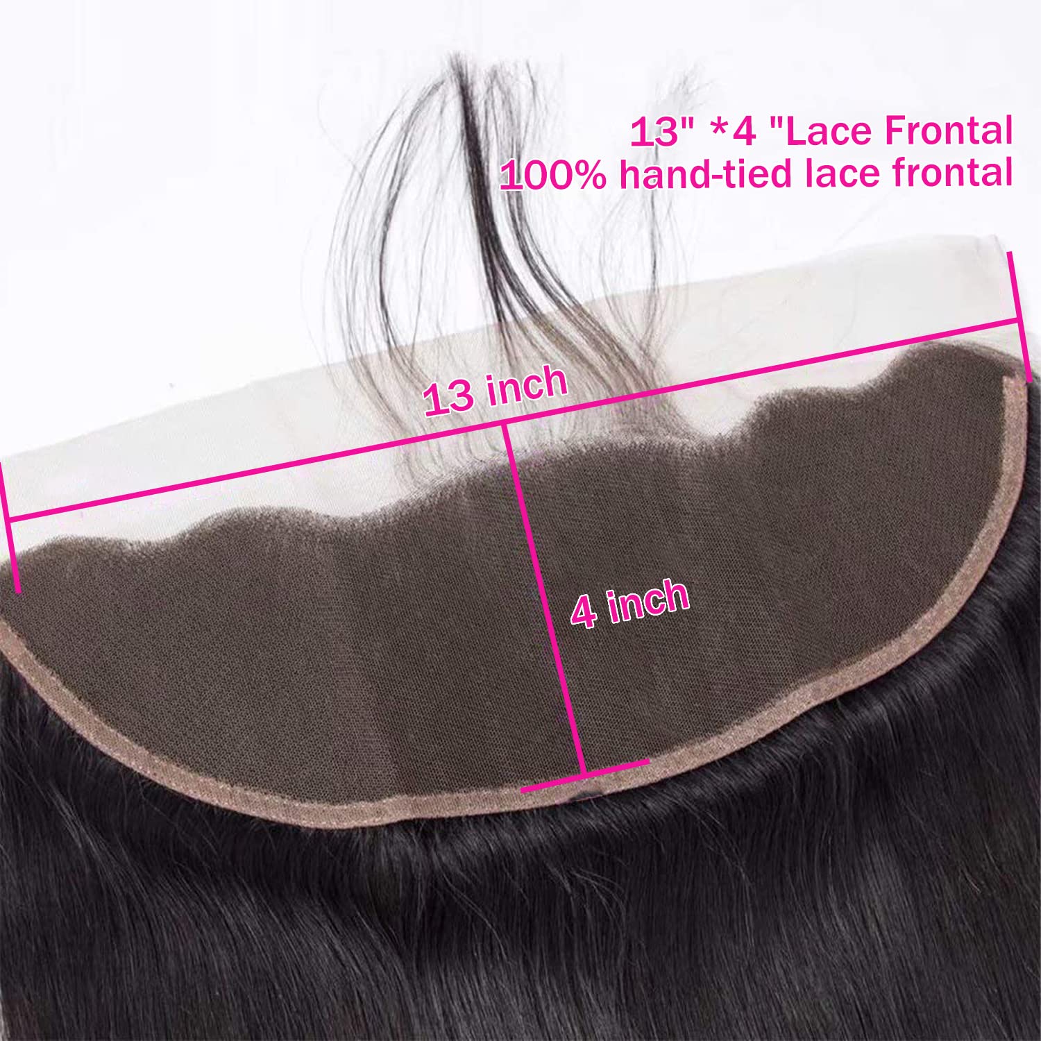 Selina 13x4 HD Lace Frontal Closure - Brazilian Body Wave Human Hair - Transparent Lace - Natural Black (18 Inch) | Perfect for Protective Styles, Weaves & Natural Hair Extensions