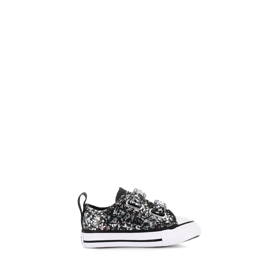 Converse All Star Low Infant 2V Shinefetti Sneakers - Dark Matter/White/Black for Toddlers | Stylish & Comfortable Kids Shoes for Everyday Wear & Play