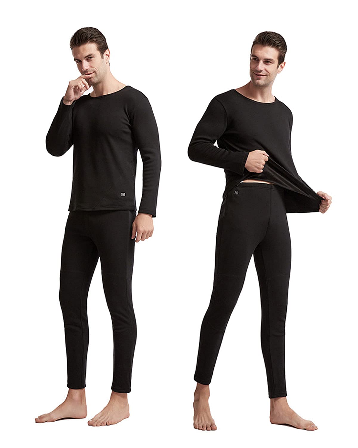 Men's USB Electric Heated Thermal Underwear Set - Winter Heated Pants & Shirt for Outdoor Activities, Skiing, Camping & Cold Weather Travel