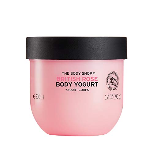 The Body Shop British Rose Body Yogurt - 48-Hour Hydration, 100% Vegan Moisturizer (6.91 Fl Oz) for Dry & Sensitive Skin - Perfect for Daily Use & Post-Shower Hydration