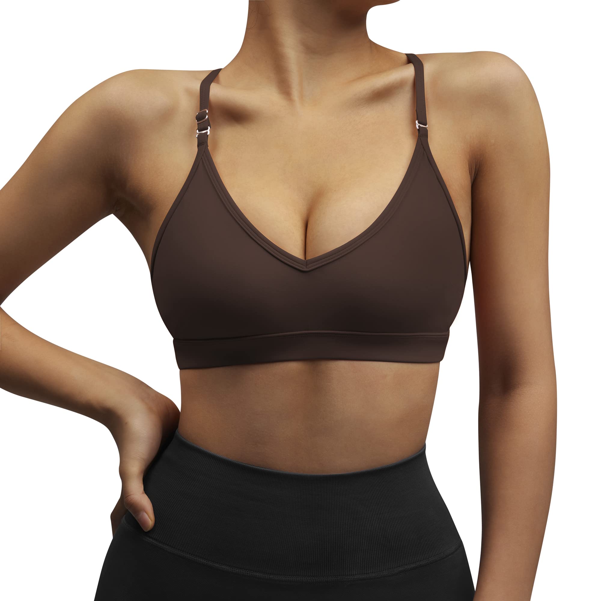 DOULAFASS Women's Sports Bras - Cross Back Padded Workout Yoga Bra for Running, Fitness & Gym - Breathable High Support Activewear Top for Yoga, Pilates & High-Intensity Training
