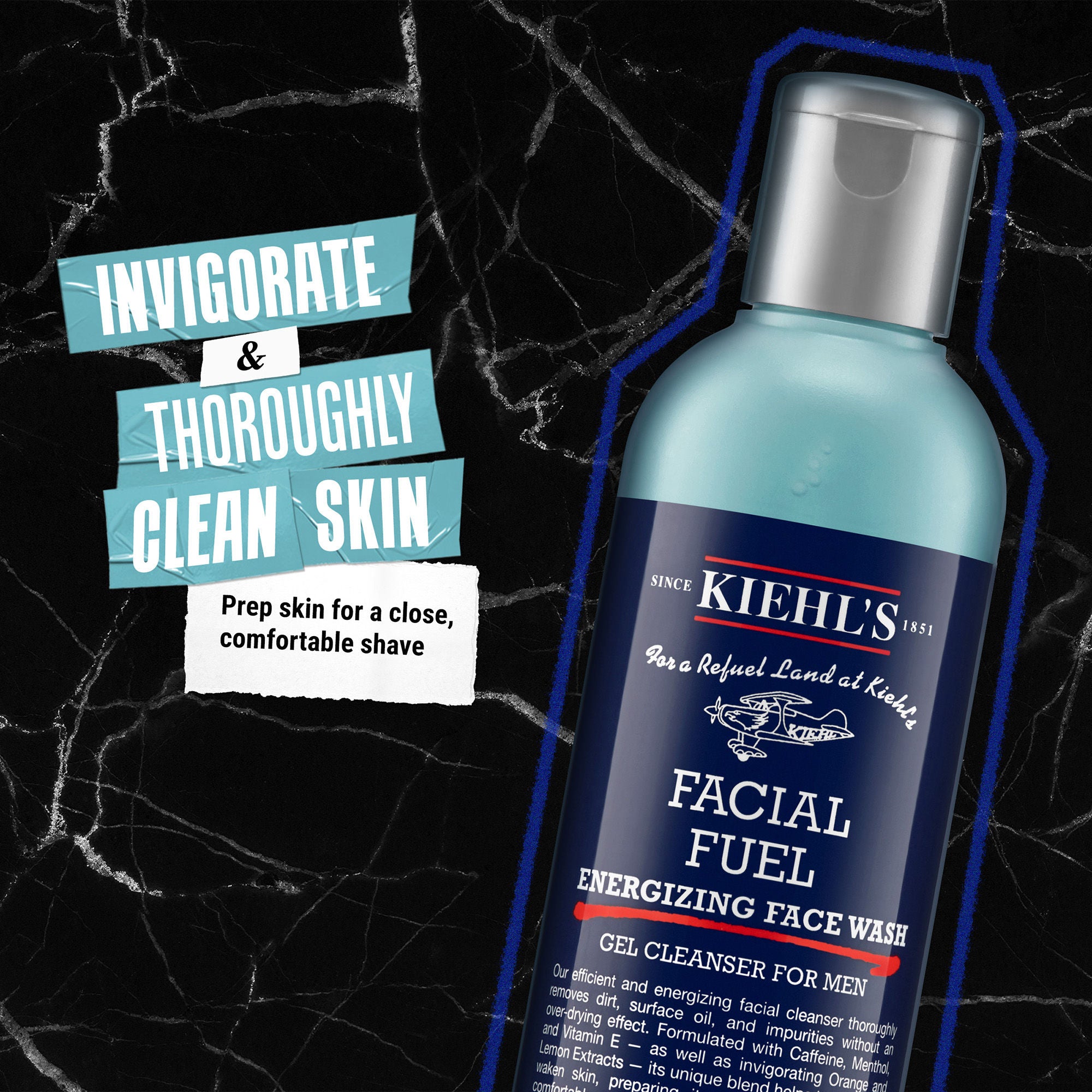 Facial Fuel Energizing Face Wash for Men - Deep Cleansing & Revitalizing Daily Face Cleanser - Perfect for Gym, Travel & Morning Skincare Routine