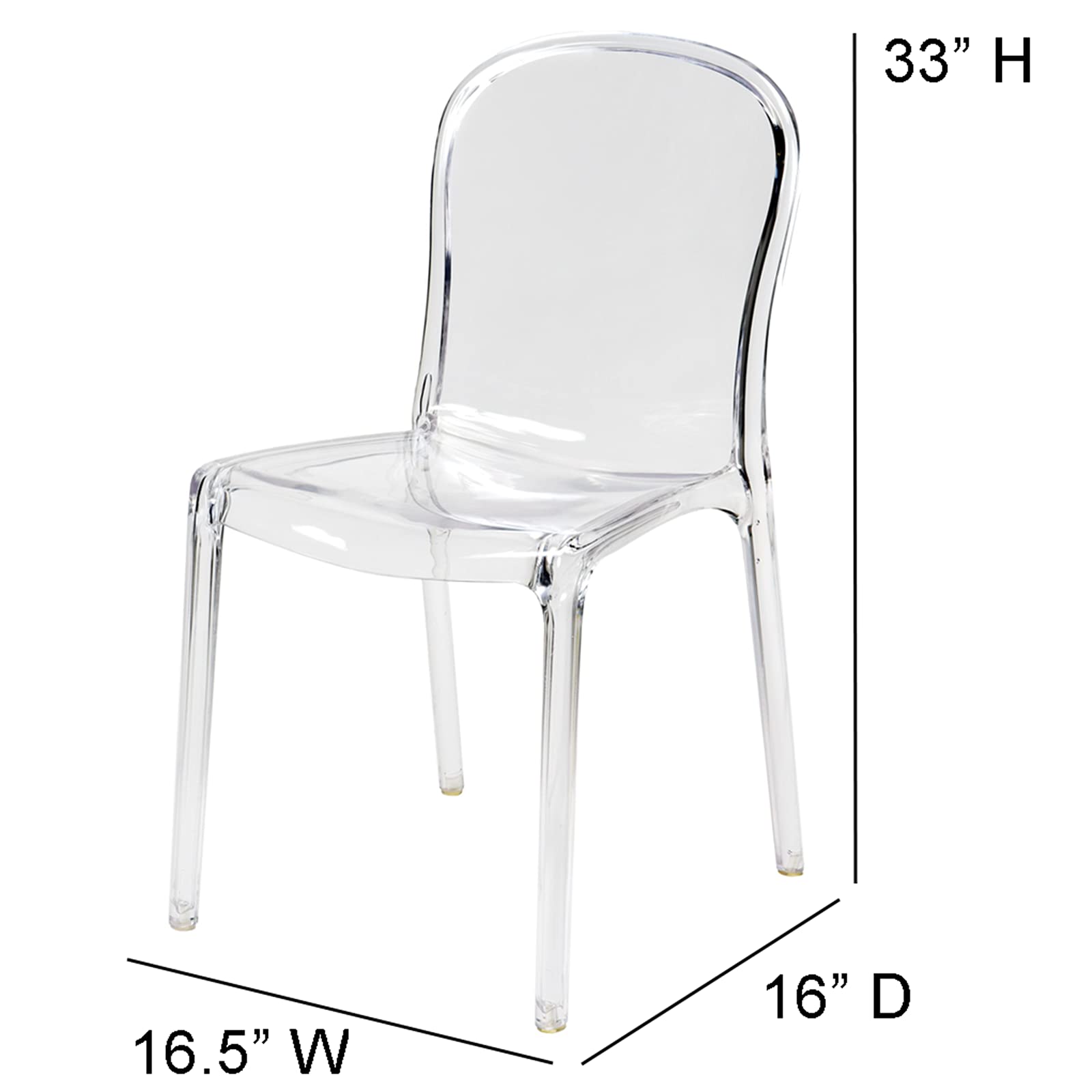 Premium Clear Polycarbonate Genoa Chairs - Commercial Grade Stackable Dining Chairs for Restaurants, Cafes, and Outdoor Events - Durable & Lightweight Seating Solution