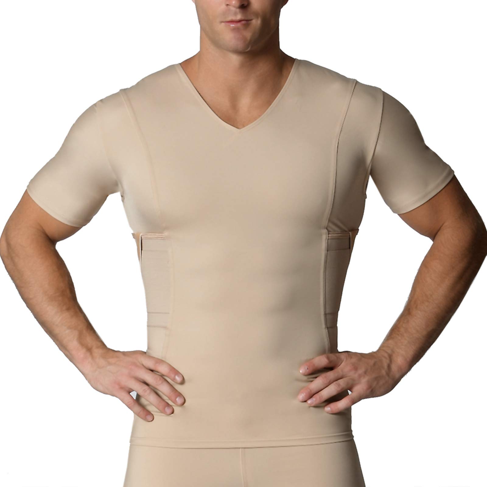 Concealed Carry Compression V-Neck Shirt with Built-in Holster - Tactical Underwear for Everyday Wear, Training & Home Defense (MGV017) | Ideal for CCW, Gym Workouts & Personal Protection