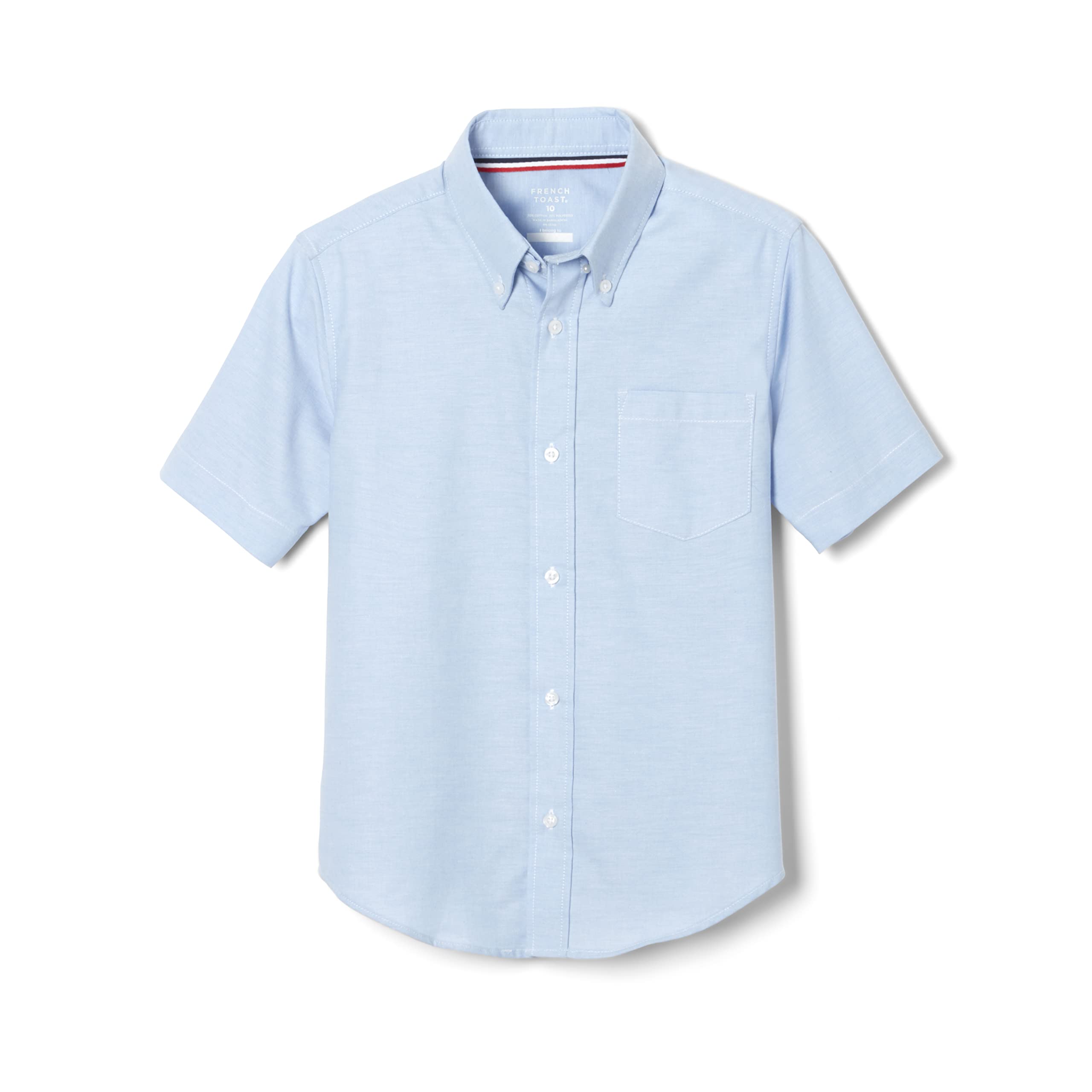 French Toast Men's Expandable Collar Short Sleeve Oxford Dress Shirt - Comfortable Business Casual Shirt for Office, Wedding & Formal Events