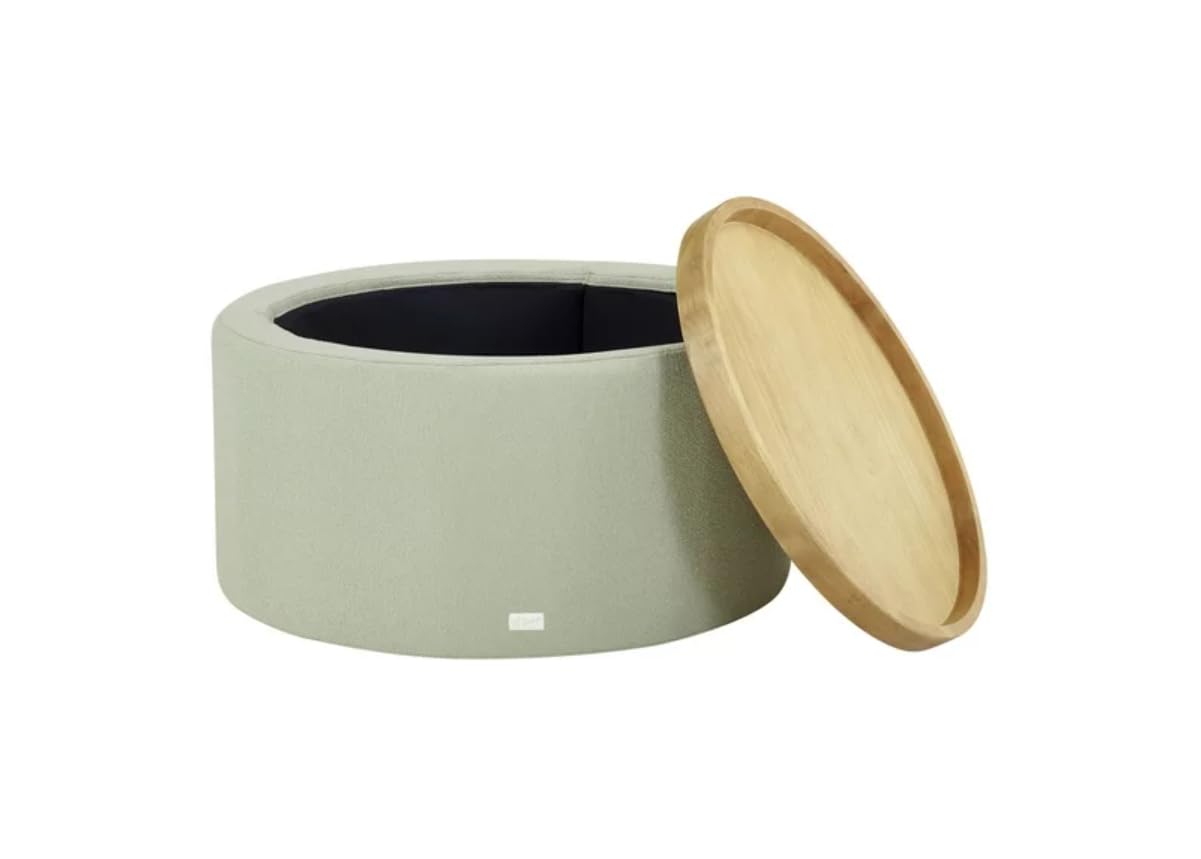 Modern Round Coffee Table with Storage Shelf - Stylish Sage Green Living Room Furniture for Small Spaces, Home Decor & Cozy Gatherings