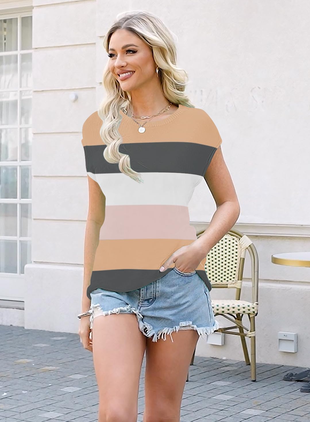Women's Waffle Knit Cap Sleeve Summer Tops - Breathable Basic Tank Shirts for Casual Wear, Beach Outfits & Layering