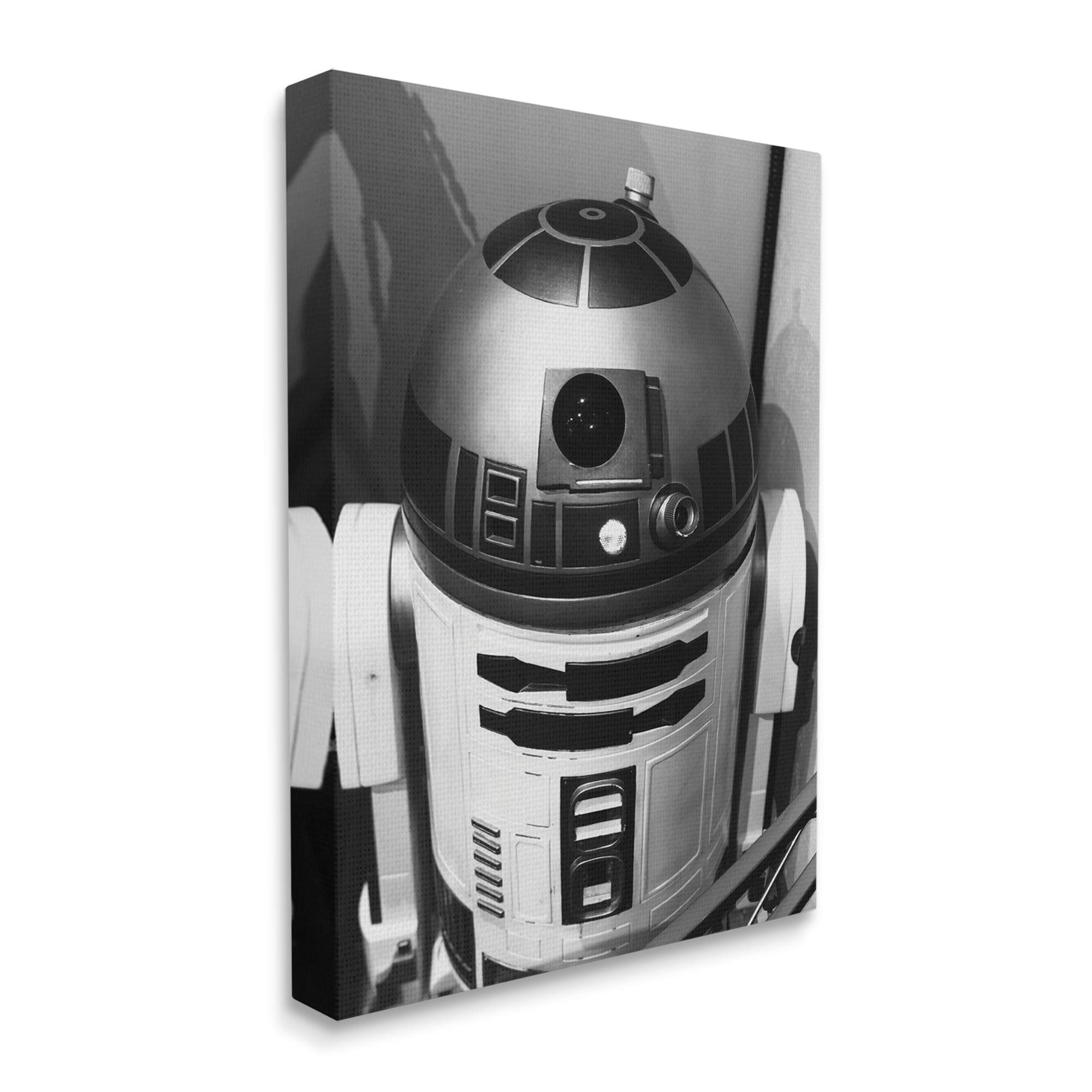 Stupell Industries Science Fiction Robot Icon Black & White Canvas Wall Art - 24