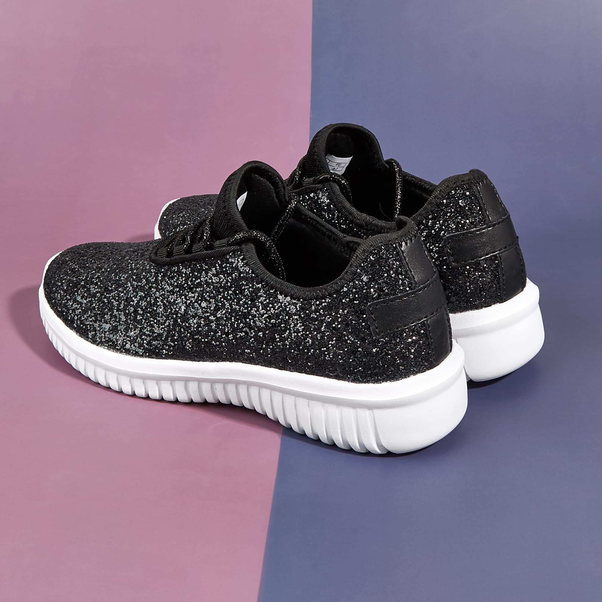 K KIP WOK Women's Fashion Glitter Slip-On Sneakers - Lightweight Running Shoes for Walking, Tennis & Casual Wear | Perfect for Gym, Workout, Travel & Everyday Use