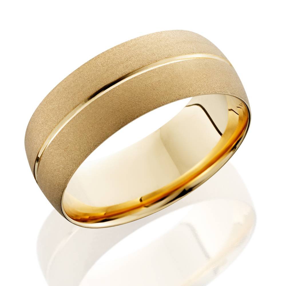 14K Yellow Gold Men's Wedding Band - Brushed Finish Bridal Ring for Him - Perfect for Engagement, Anniversary & Special Occasions