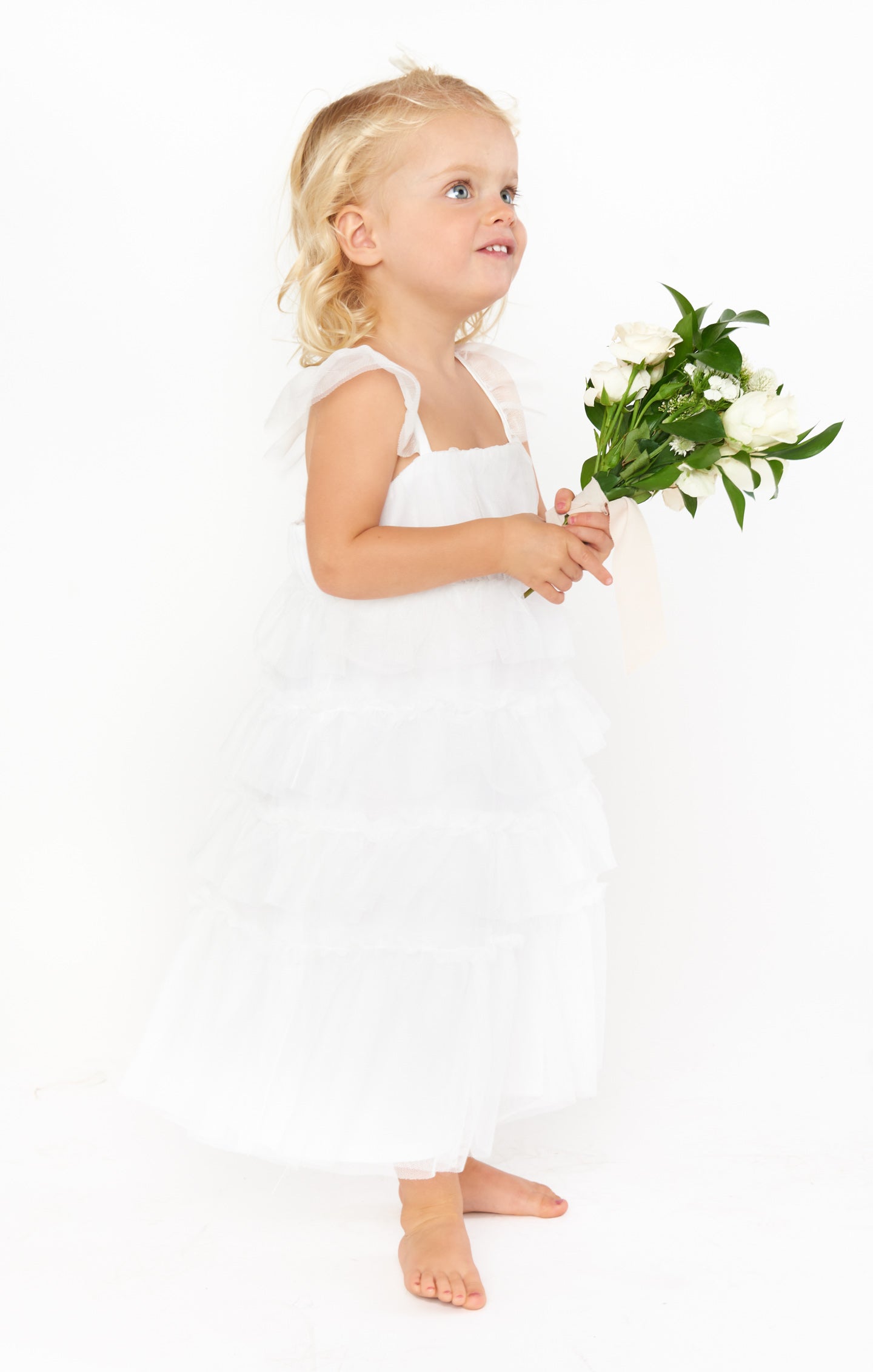 Little Fairytale Dress for Girls - White Tulle Princess Party Dress | Perfect for Birthday, Pageant, Flower Girl & Special Occasions