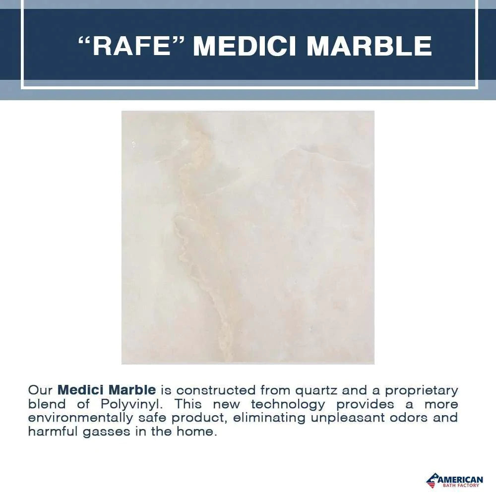Premium Rafe Marble Alcove Shower Kit with 3 Accent Options (Liner Optional) - Luxury Bathroom Upgrade for Modern Homes & Spa-Like Experience