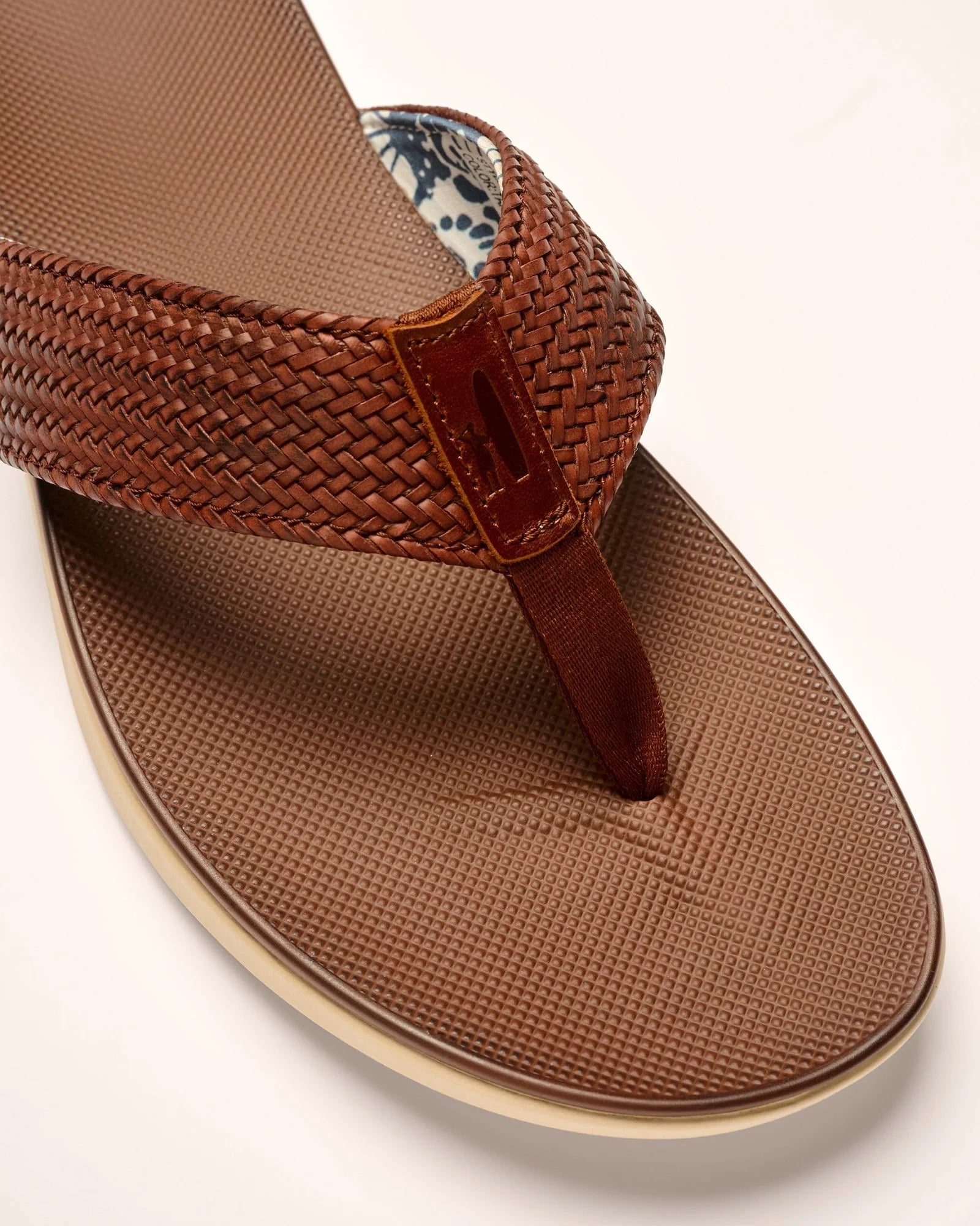 Johnnie O Boardwalk Leather Sandals for Men - Comfortable Tan Leather Flip Flops - Perfect for Beach, Pool, and Summer Vacation Wear