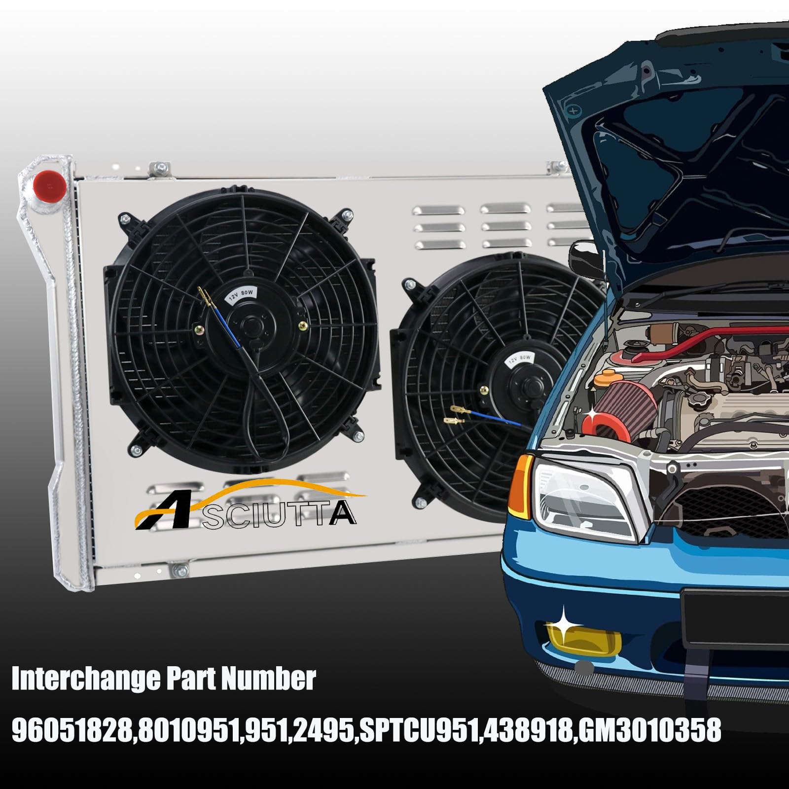 3 Row Aluminum Radiator for 1982-1992 Chevy GMC Camaro P20 P30 P60 Pontiac Firebird - High Performance Engine Cooling System with Shroud & Fan Relay Kits - Perfect for Racing, Off-Road & Daily Driving
