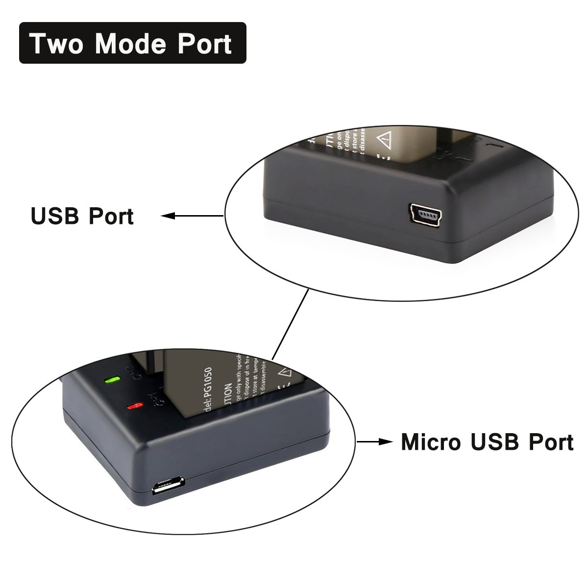 Dual Battery Charger for AKASO Exprotrek WOLFANG Apexcam Surfola Action Cameras - Compatible with Sport Cam Batteries - Perfect for Outdoor Adventures & Travel Photography