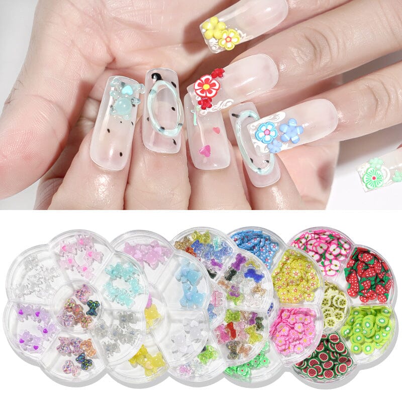 Crystal Cuddly Bear Plush Toy - Soft Stuffed Animal with Floral Accents | Perfect for Gifts, Nursery Decor, and Kids' Bedtime Comfort    Flowers and Fruits Nail Art Wheel - 30 Designs for Manicure & Pedicure | Ideal for DIY Nail Art, Salon Use, and Professional Nail Technicians
