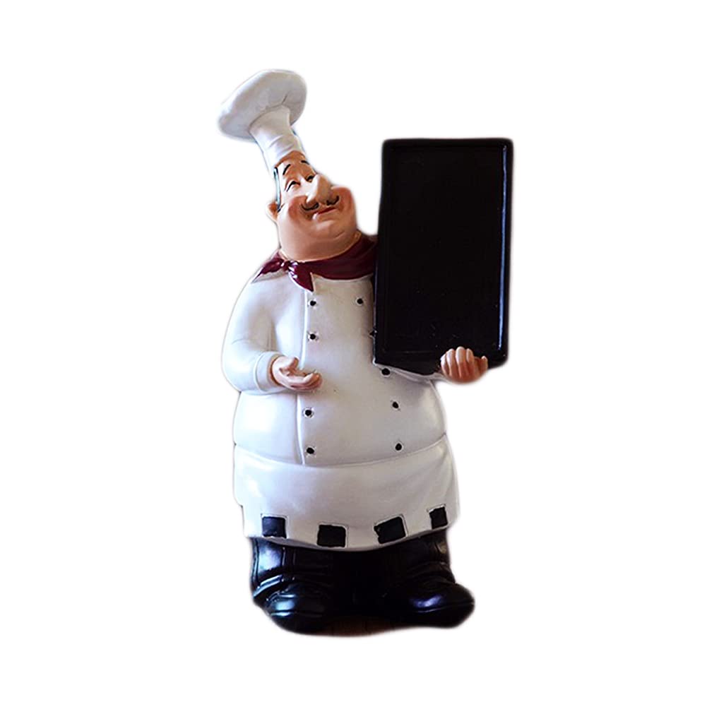 DeRu Resin Chef Sculpture - Handcrafted Kitchen Decor Figurine for Restaurant, Home, Cafe & Bar Display | Perfect for Countertop, Shelf & Tabletop Decoration (Style C)