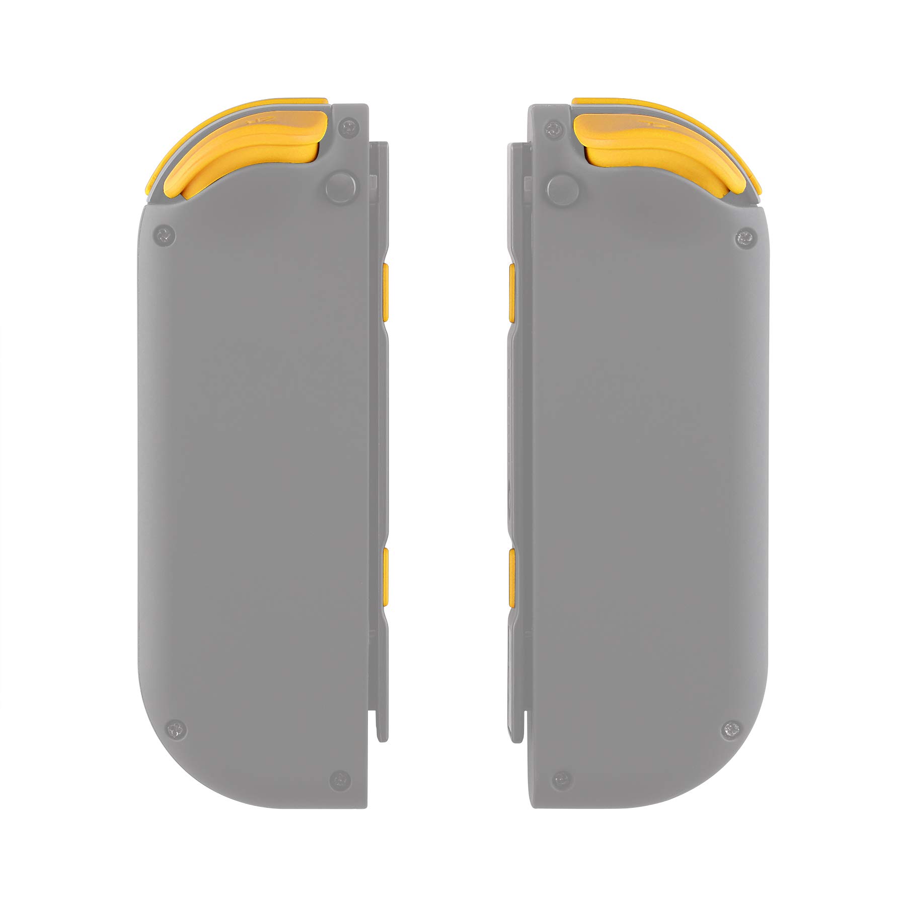 **ExtremeRate Replacement D-pad & ABXY Buttons Kit for Nintendo Switch & OLED Joycon - Yellow Caution Design, Includes SR/SL/L/R/ZR/ZL Triggers & Springs (D-pad Compatible with ExtremeRate Joycon Shell Only) - Perfect for DIY Repairs & Controller Customization**