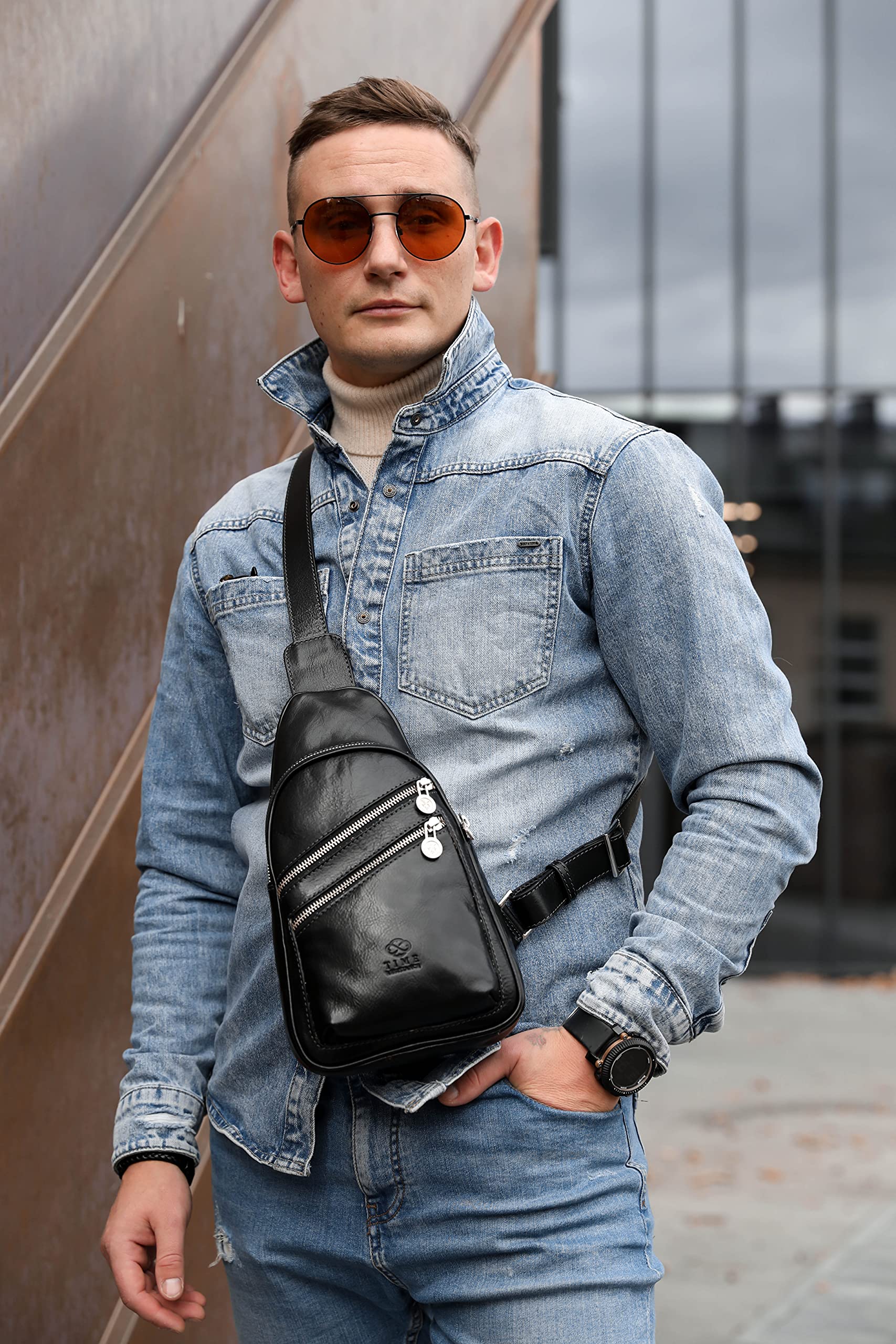 Premium Time-Resistant Leather Crossbody Bag for Men & Women - Handmade Brown Sling Messenger Shoulder Bag - Perfect for Travel, Work & Daily Use
