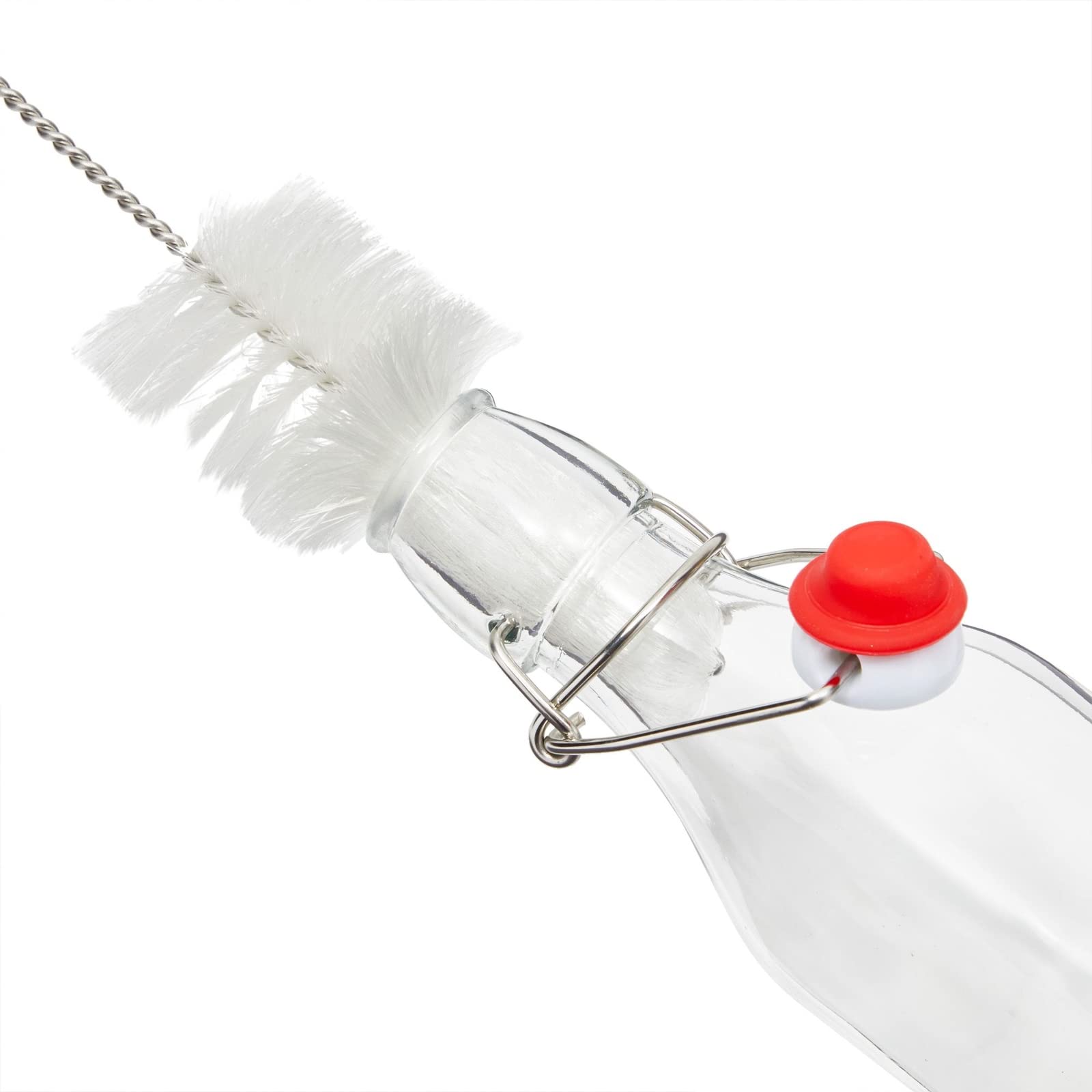 6-Pack 8oz Swing Top Glass Bottles with Airtight Stoppers & Cleaning Brush - Perfect for Hot Sauce, Vanilla Extract, Infused Oil, Syrup & Homemade Kombucha - Ideal for Kitchen Storage, DIY Gifts & Home Brewing