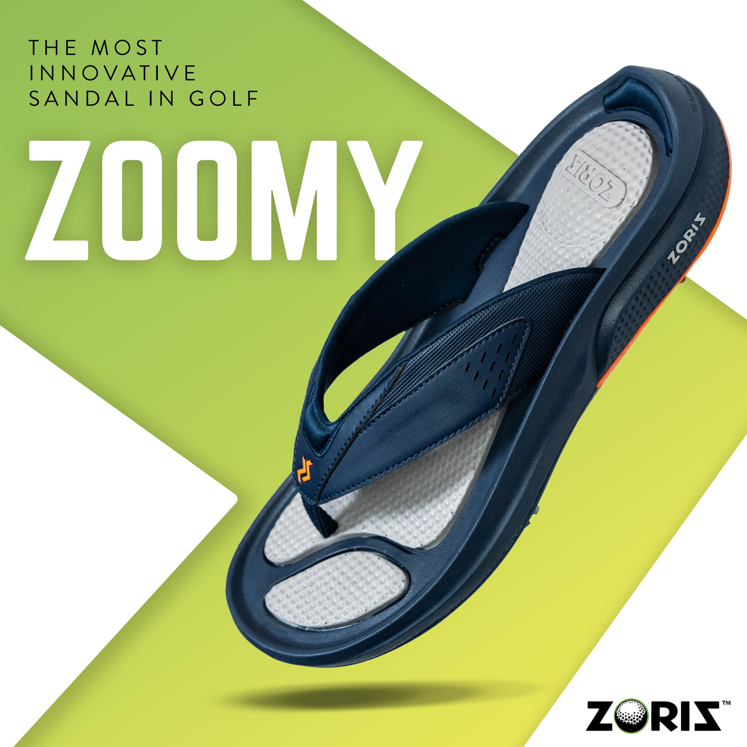 ZORIZ Zoomy Golf Sandals - Unisex Golf Flip Flops with Removable Tornado Golf Cleats - Men's & Women's Sandals for Walking, Beach, Sports & Golf Course - Perfect for Casual Wear, Outdoor Activities & Summer Vacations