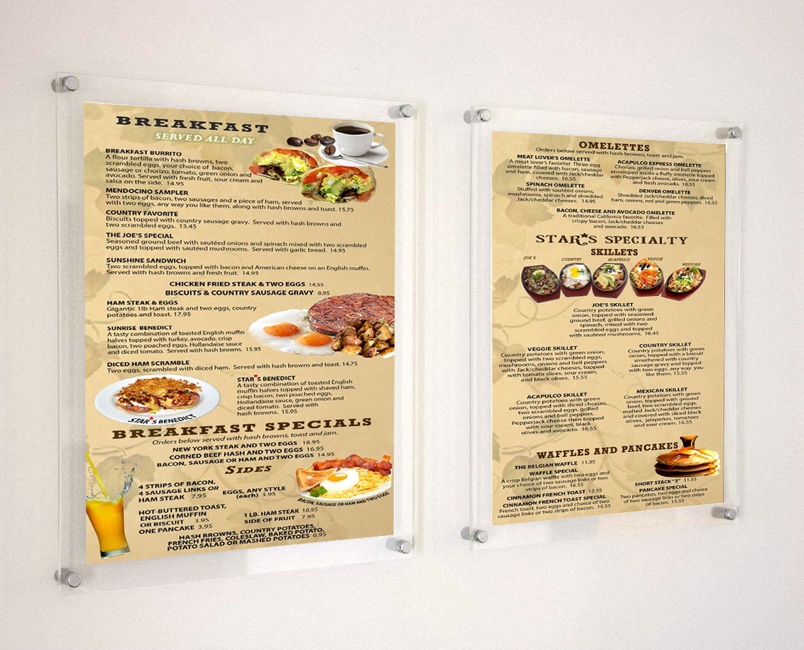 10 x 20 Inch Clear Acrylic Floating Wall Sign Holder with Standoff Hardware - Perfect for Retail Displays, Office Signs, and Restaurant Menu Boards