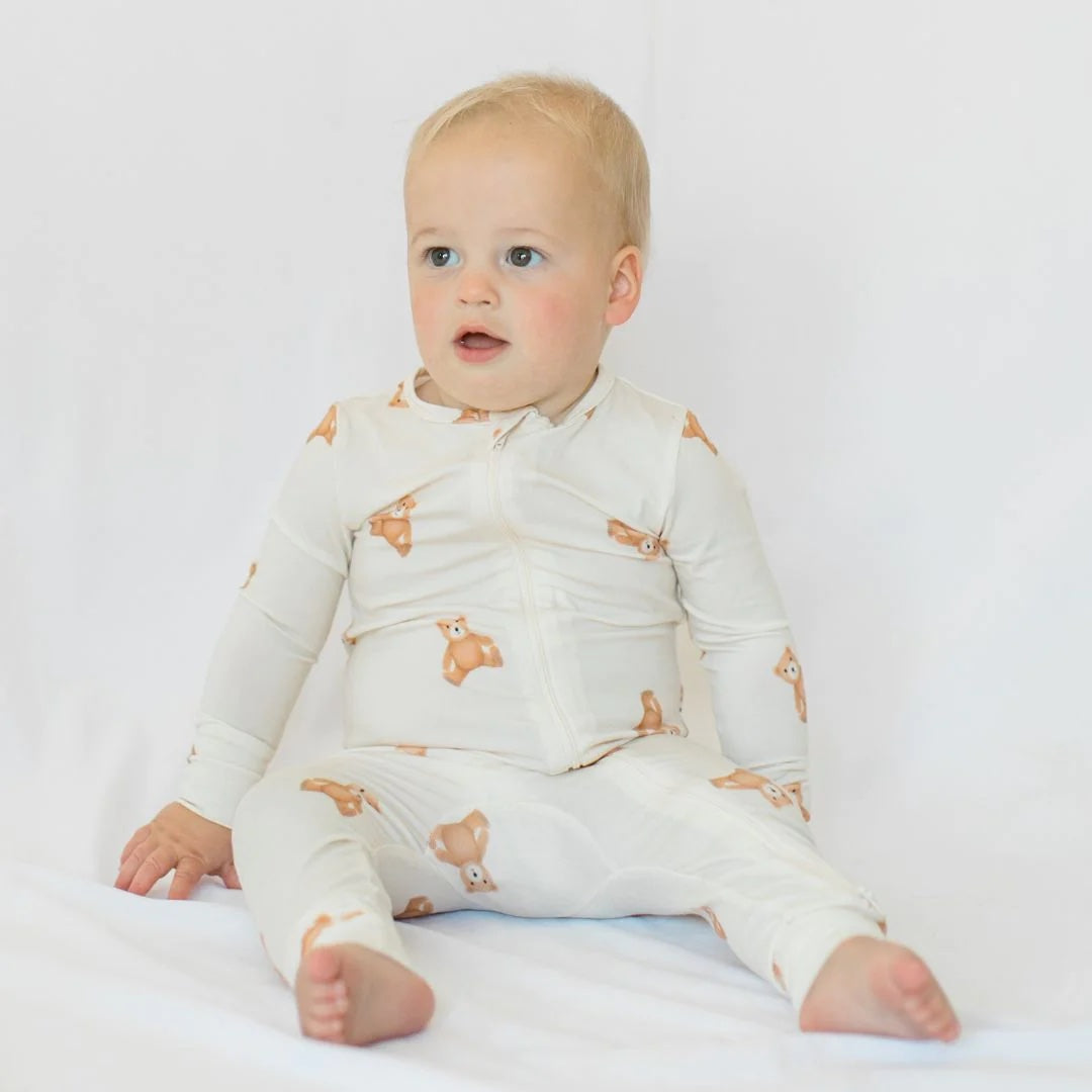 Soft & Breathable Bears Bamboo Sleeper for Baby - Organic Cotton Pajamas for Newborns & Toddlers - Perfect for Nighttime & Nap Time Comfort