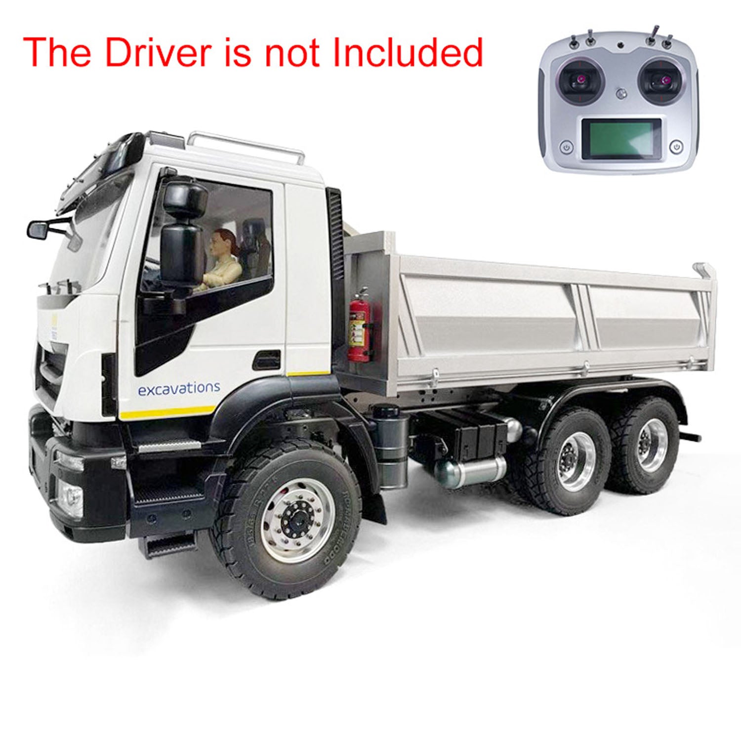 1/14 Scale 6x4 Hydraulic RC Dumper Truck with CNC Metal Axles - Remote Controlled Tipper Car Toy for Adults & Kids - Construction Site Play, Hobby Collection, Birthday Gift