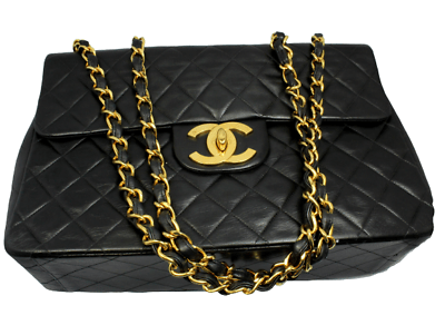 Vintage 1995 Chanel Jumbo XL Maxi Black Quilted Lambskin Single Flap Handbag - Luxury Designer Purse for Women | Perfect for Evening Events, Parties & Special Occasions