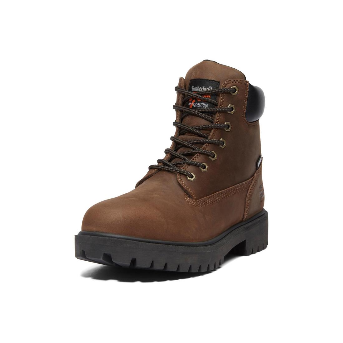 6 Inch Steel Toe Waterproof Insulated 200G Work Boots for Men - Dark Brown Safety Shoes for Construction, Warehouse & Outdoor Work