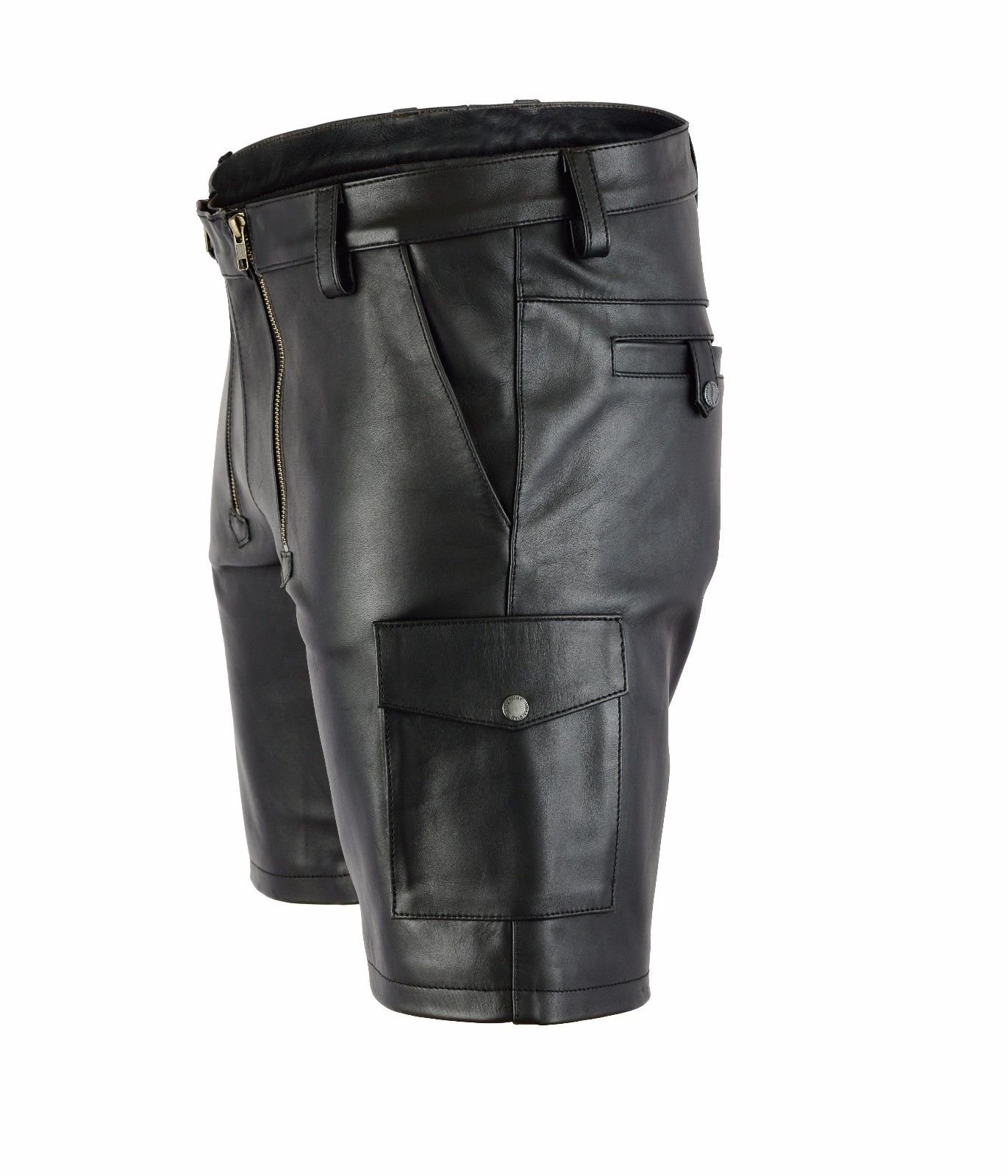 **Men's Cargo Carpenter Shorts with Zipper Pockets - Black Workwear for Construction & DIY Projects**
