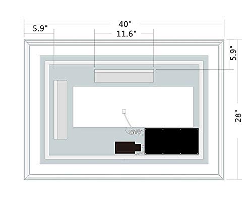 LED Bathroom Mirror with Lights - Anti-Fog, Dimmable, Vertical/Horizontal Mount - 40x28 Inch Modern Wall Mirror for Makeup & Vanity - Perfect for Bathrooms, Bedrooms, and Dressing Rooms