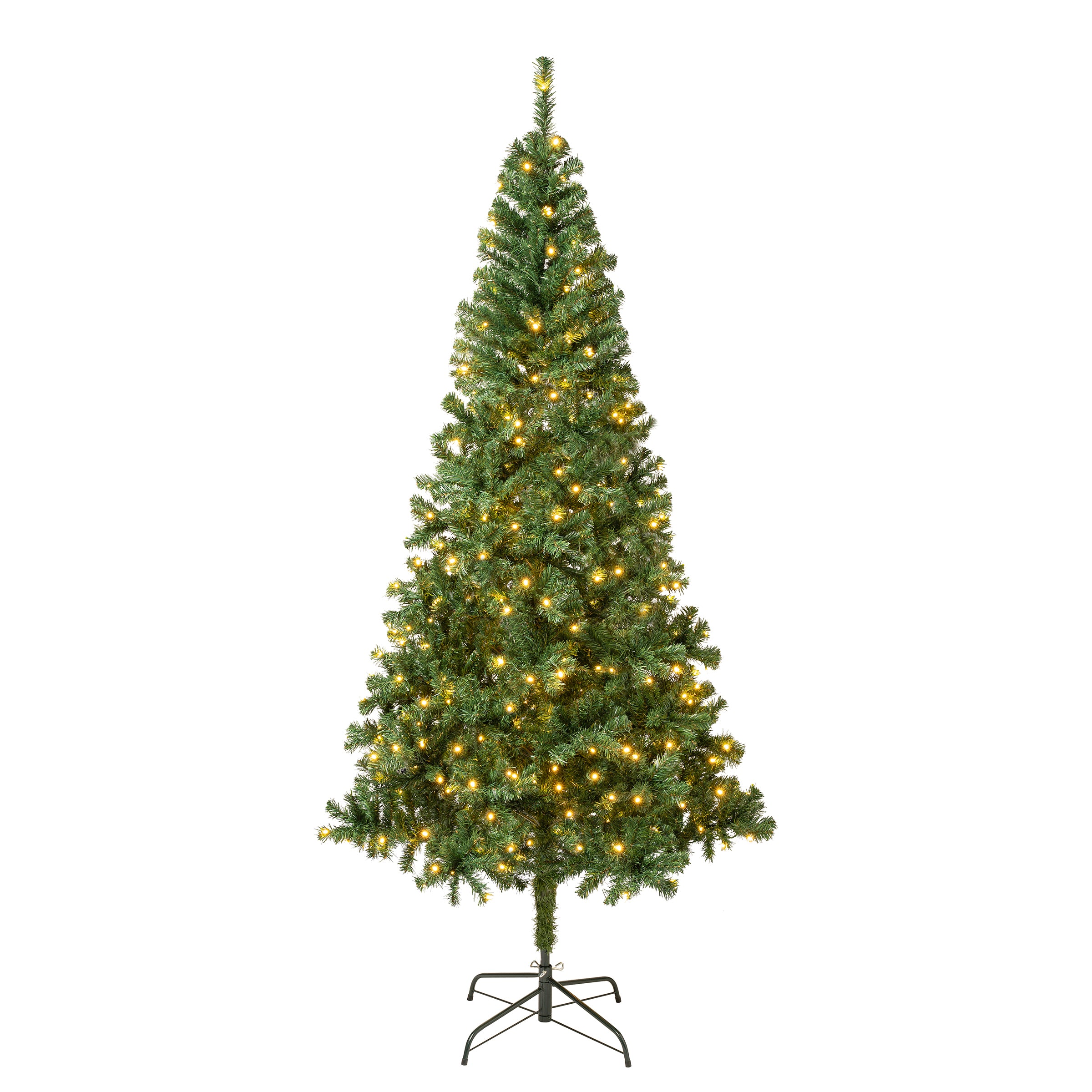 7.5 ft Pre-Lit Linden Spruce Artificial Christmas Tree with 800 Warm White LED Lights - Perfect for Home, Office & Holiday Decorations