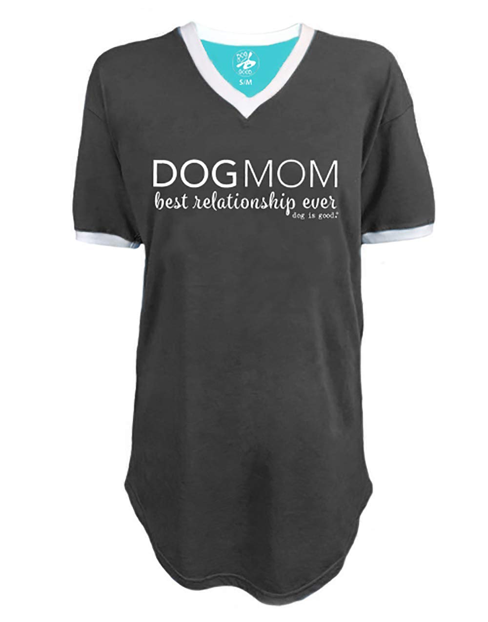 Dog Mom Sleepshirt - Women's Short Sleeve Cotton Nightgown Pajamas for Dog Lovers | Cozy Homewear & Gift for Pet Owners