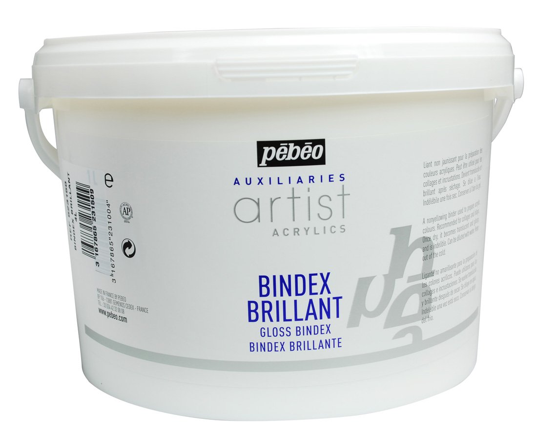 Pebeo 523150 4 Liter Gloss Binder - Transparent Acrylic Medium for Canvas Painting, DIY Crafts & Art Projects - Perfect for Artists, Hobbyists & Professional Use