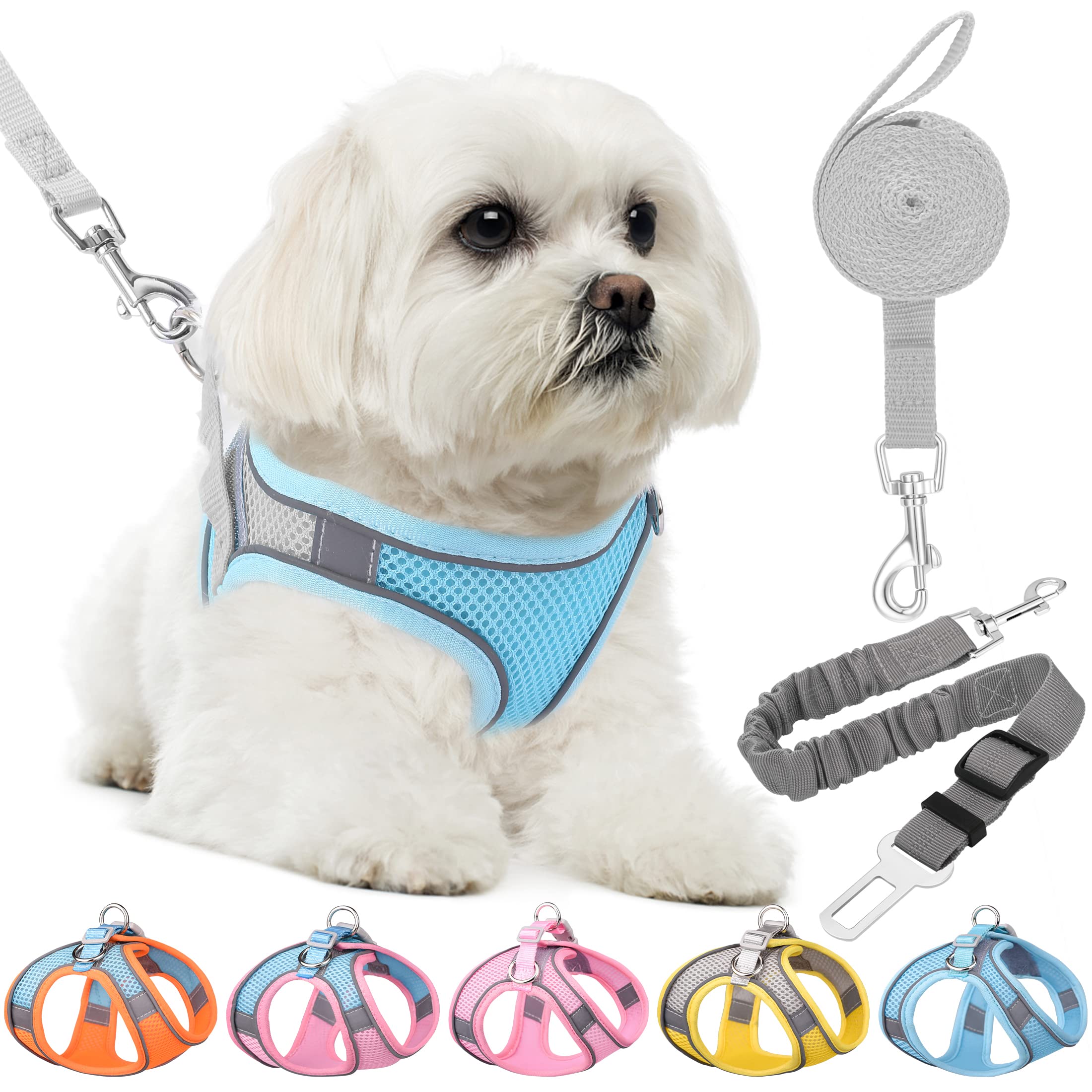 **HPETHF No-Pull Dog Harness & Leash Set - Adjustable, Breathable Mesh Vest for Small, Medium Dogs & Cats - Perfect for Walking, Training & Outdoor Adventures**