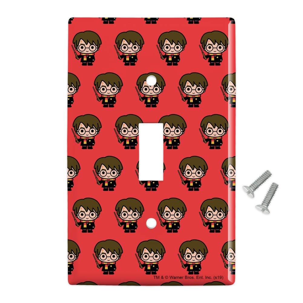 Harry Potter Chibi Character Plastic Wall Decor Light Switch Plate Cover - Cute Toggle Switch Cover for Kids Room, Bedroom, Nursery & Harry Potter Themed Decor