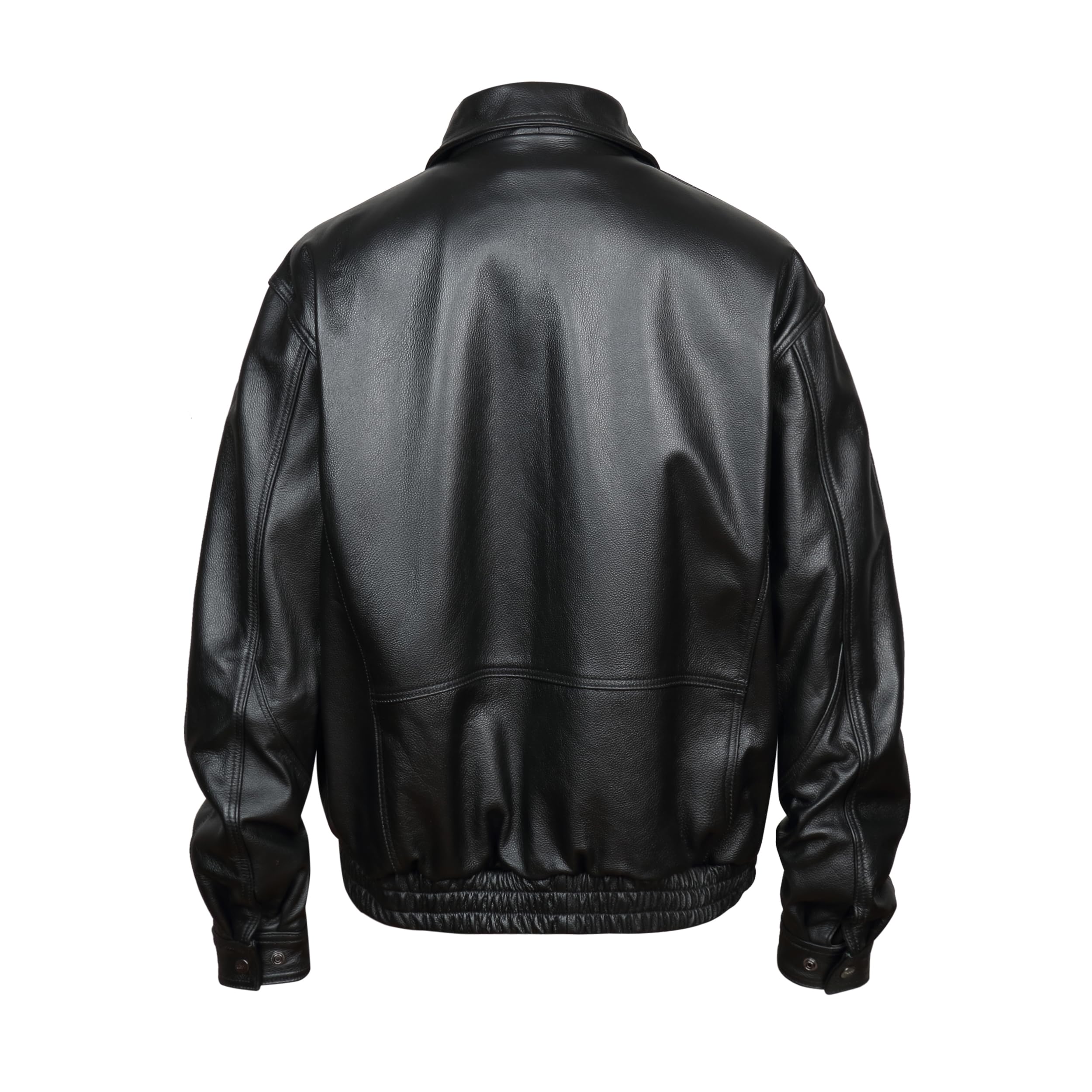 REED Men's American Style Bomber Jacket - Genuine Leather, Classic Aviator Coat for Casual Wear & Outdoor Adventures