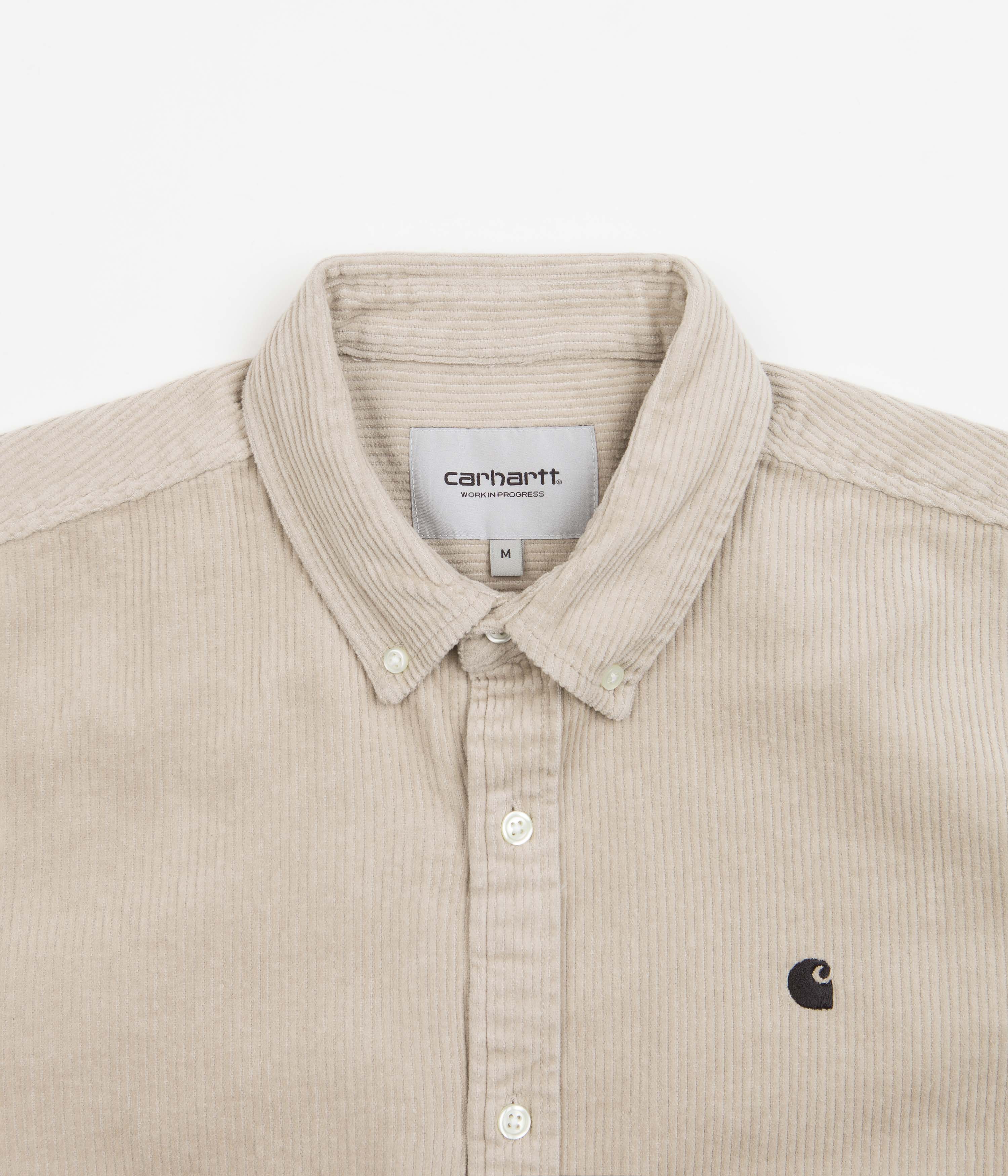 Carhartt Madison Cord Shirt for Men - Durable Work Shirt in Wall/Black - Perfect for Outdoor Work, Casual Wear & Hunting