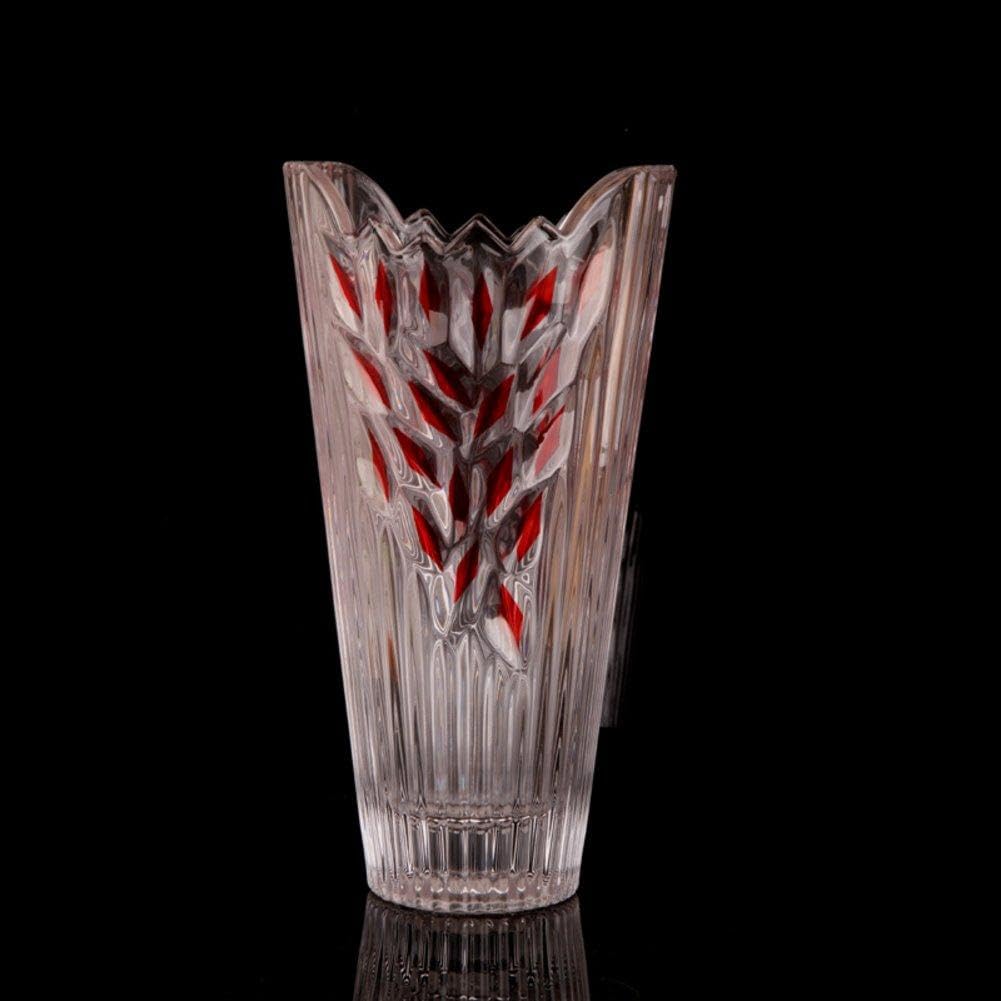 European Creative Glass Vase - 12 Inch (30cm) Decorative Transparent Crystal Flower Vase for Home Decor, Dining Table Centerpiece, Water Plants & Floral Arrangements - Perfect for Living Room, Wedding, Office & Gift Giving