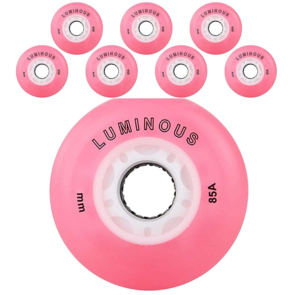 8Pcs Luminous Inline Skate Wheels - High Performance PU Wheels for Inline Skates, Scooters & Caster Boards - Durable Rubber Wheels for Indoor & Outdoor Use - Perfect for Kids' Professional Speed Skating & Recreational Sports