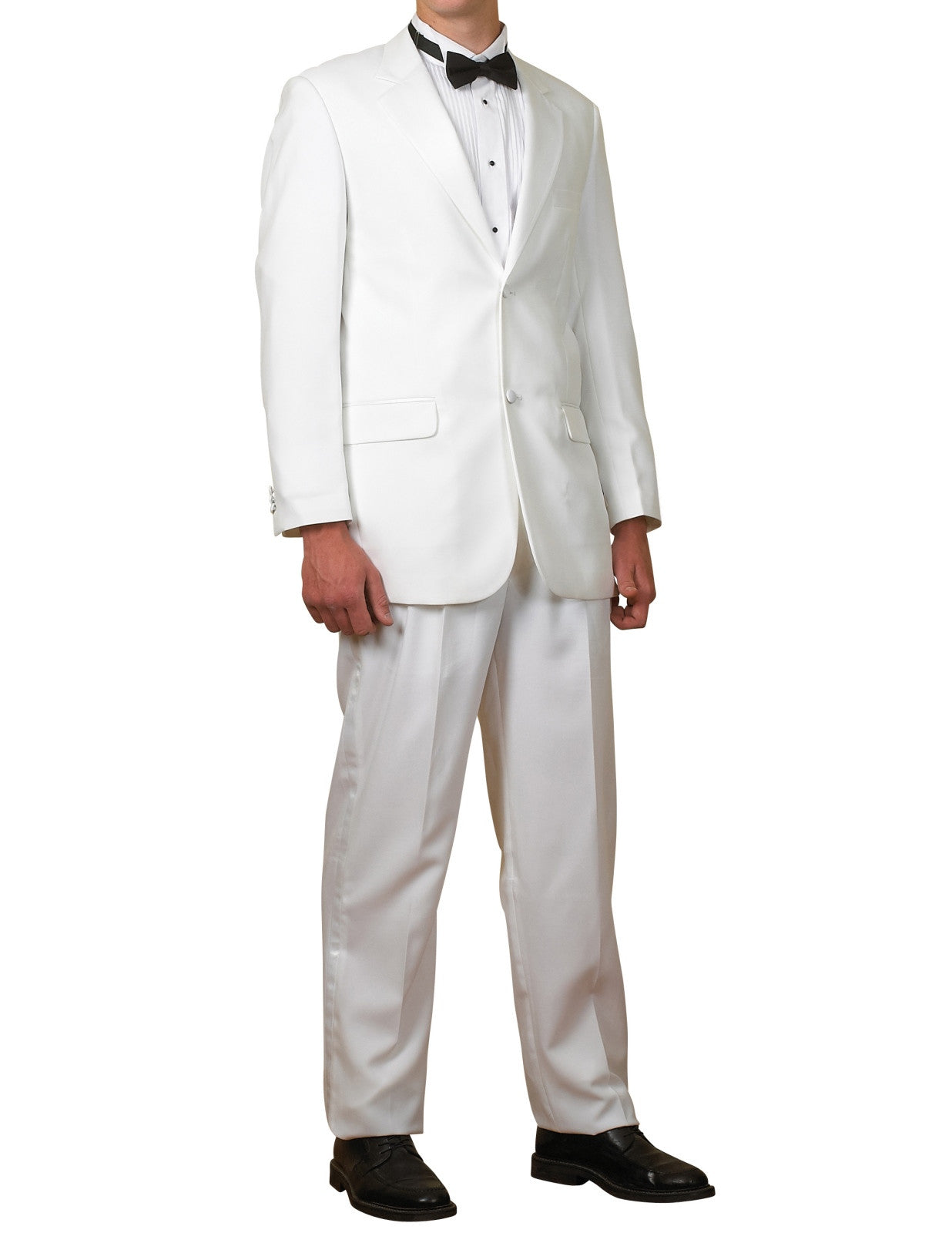 Premium Men's White Two-Button Tuxedo Suit for Weddings & Formal Events - Classic Slim Fit Dinner Jacket with Satin Lapel