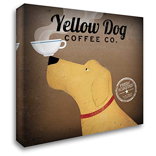 Yellow Dog Coffee Co - 28x28 Large Gallery Wrapped Canvas Art by Ryan Fowler | Premium Stretched Wall Decor for Living Room, Office & Cafe
