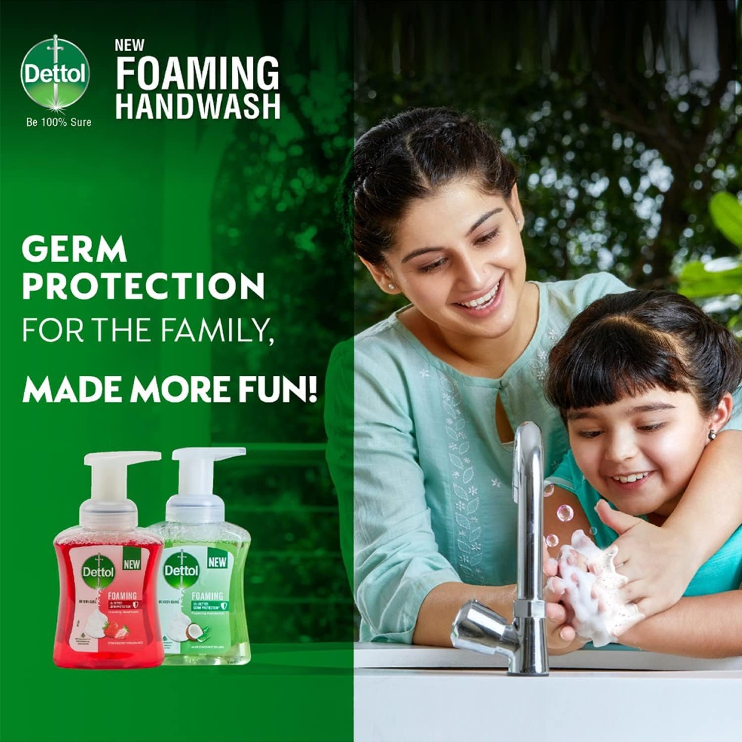 Dettol Foaming Hand Wash Refill - Strawberry Scent, 700ml (Pack of 2) | Antibacterial Rich Foam | Moisturizing & Gentle on Skin | Perfect for Home, Office & Travel Use