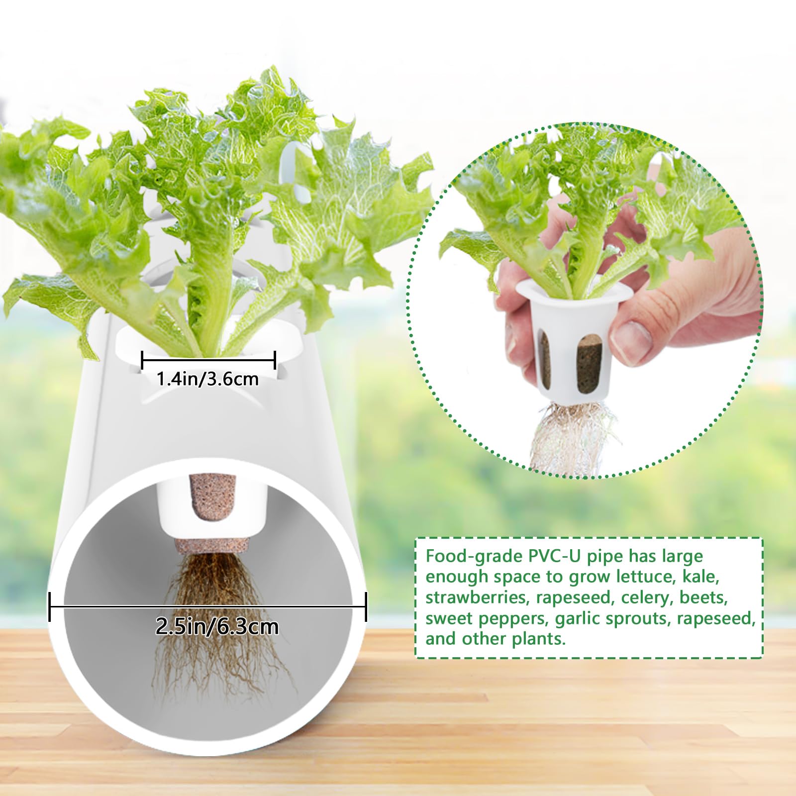 Upgraded Hydroponics Growing System Kit - 108 Plant Sites 3-Layer Food-Grade PVC-U Pipes for Indoor Gardening | Hydroponic Grow Kit for Vegetables, Flowers, Fruits & Herbs | Perfect for Home, Greenhouse & Urban Farming