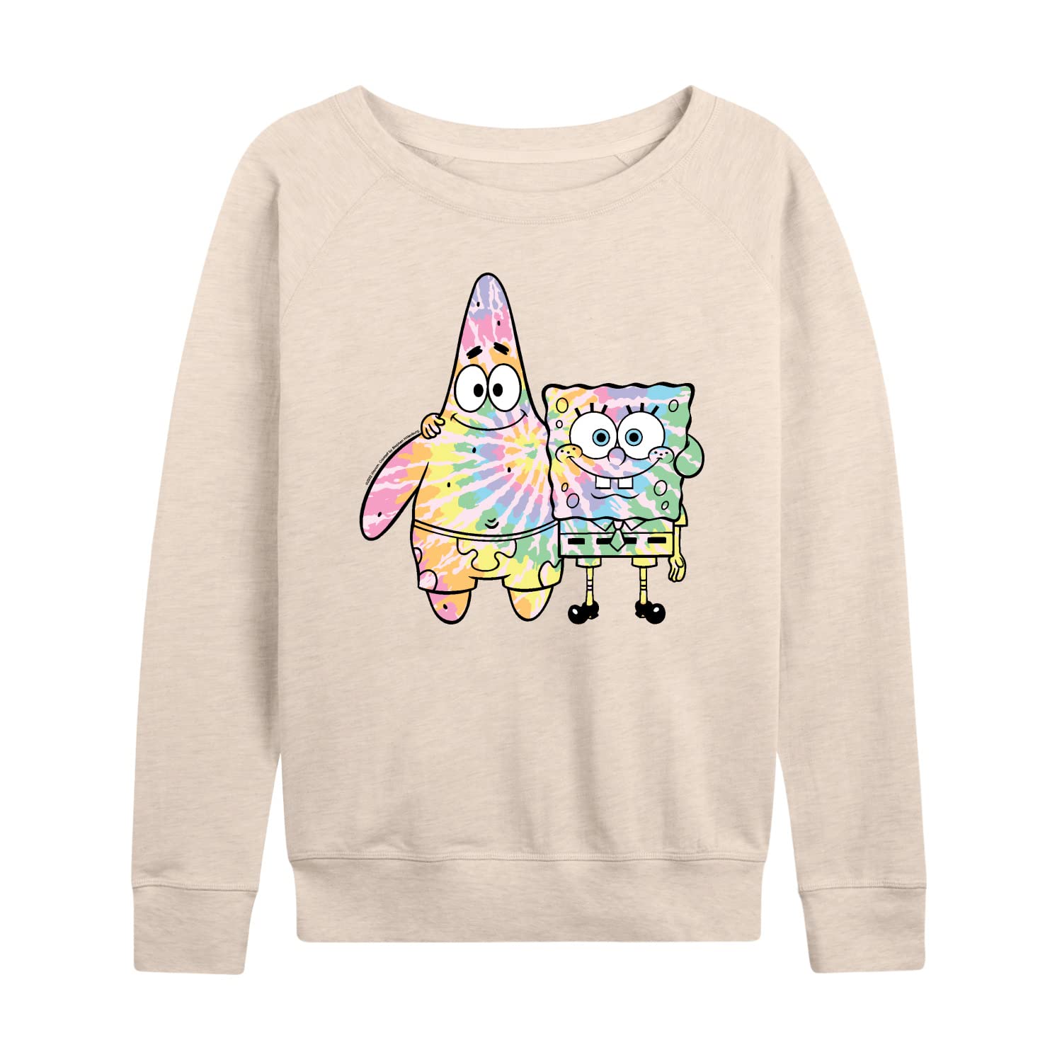 HYBRID APPAREL SpongeBob SquarePants Tie Dye Hoodie - Women's Lightweight French Terry Pullover Sweatshirt with SpongeBob & Patrick Design | Casual Wear, Lounge Outfit, Gift for Cartoon Fans