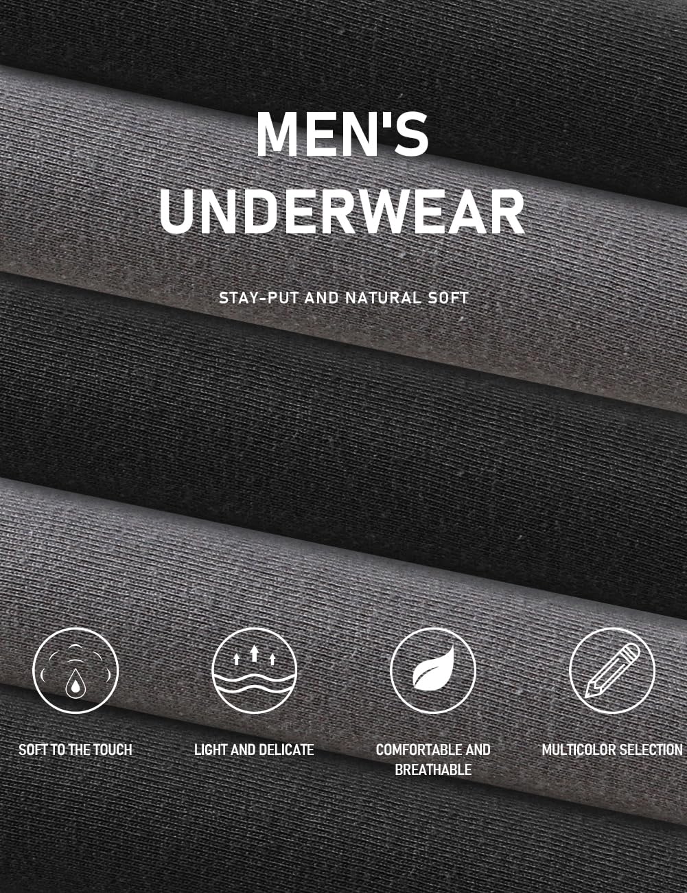 Natural Feelings Men's Boxer Briefs - Soft Cotton Underwear with Open Fly (3-Pack) - Comfortable for Daily Wear, Workout & Sleep